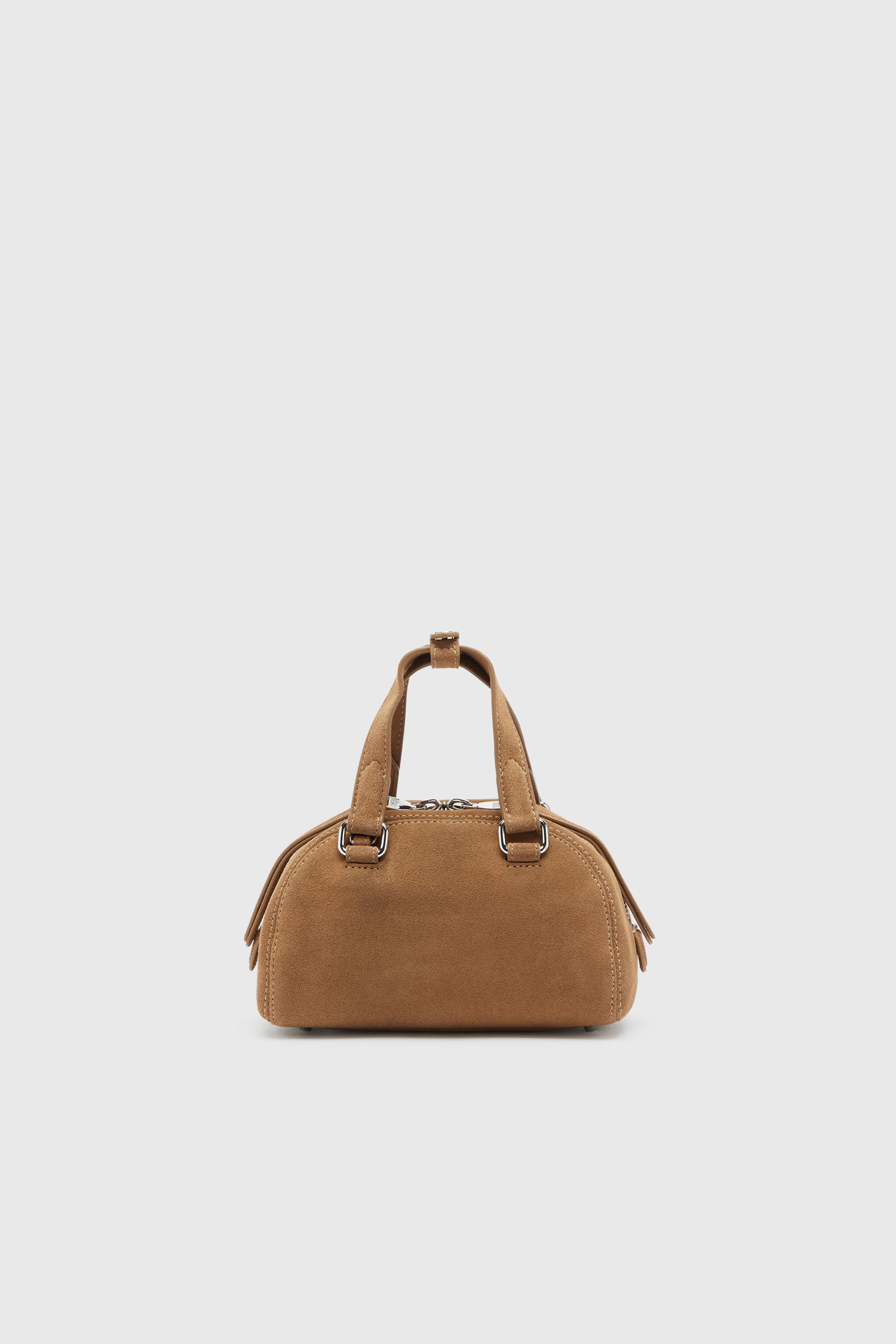 Diesel - 1DR DOME CROSSBODY, Unisex 1DR Dome-Kleine-Bowlingtasche aus Veloursleder in Beige - 3