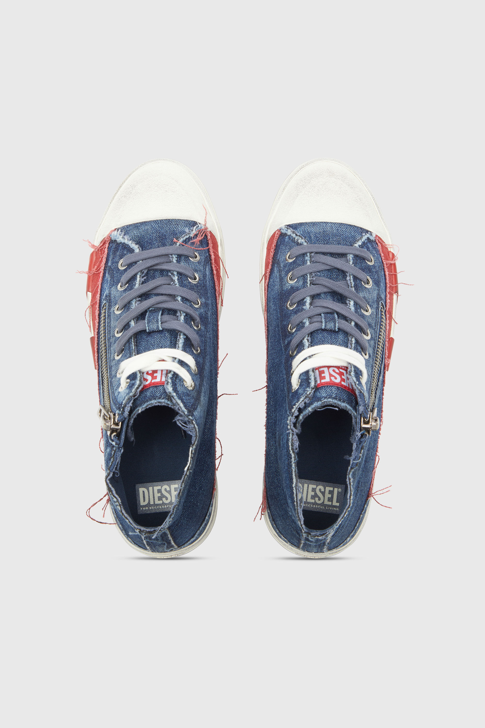 Diesel - S-D-VERSE ZIP MID II, Herren S-D-Verse - Denim-Sneaker mit D-Logo in Mittelblau - 4