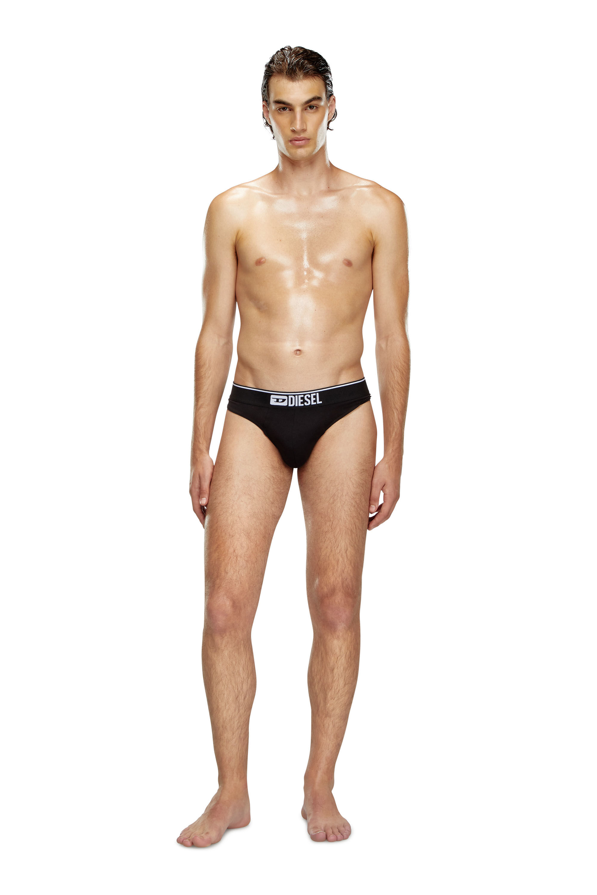 Diesel - UMBR-STRINGTHREEPACK, Herren Tangas im Dreierpack mit Logo-Bund in Schwarz - 1
