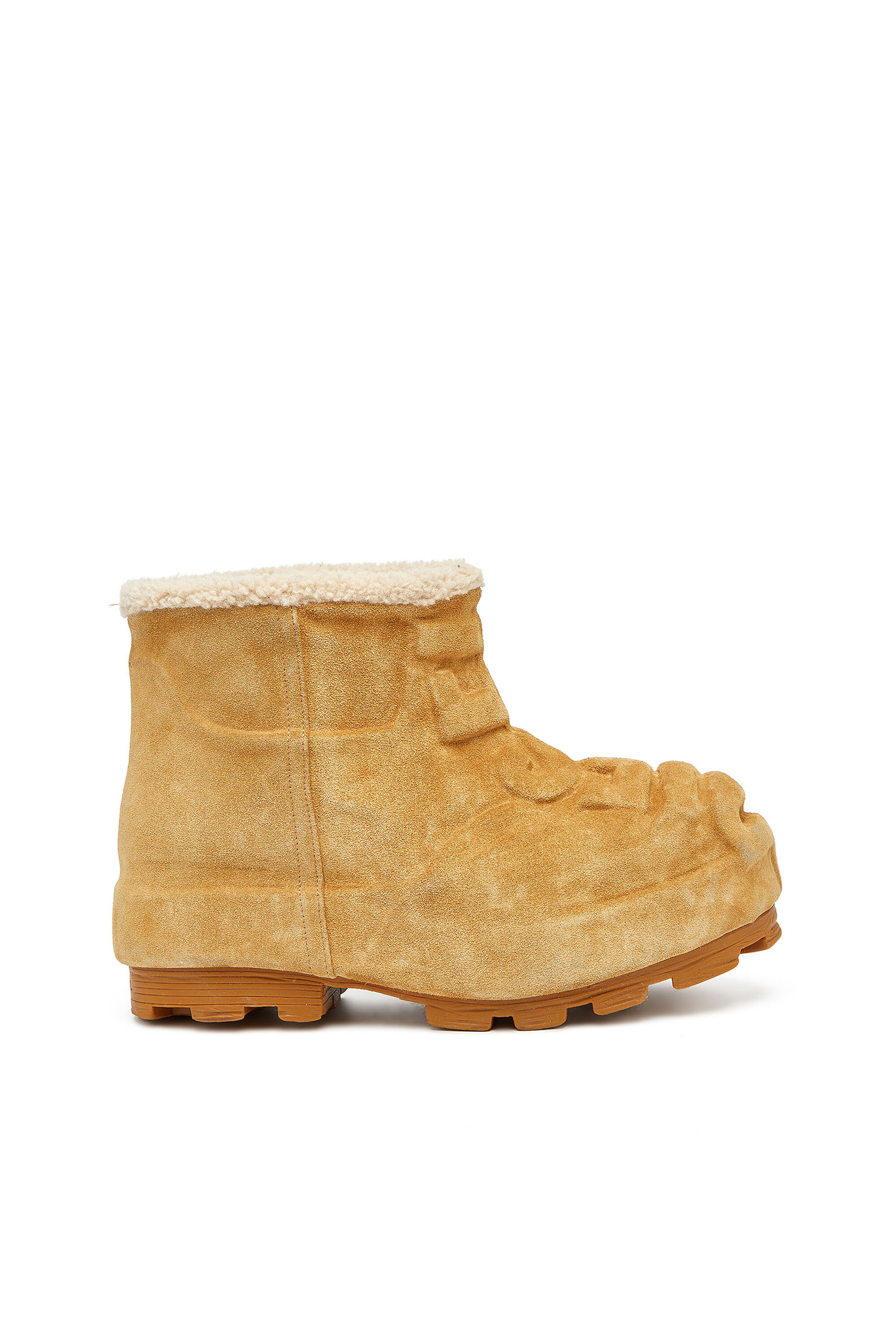 Diesel - D-HAMMER CH MD, Unisex D-Hammer-Stiefeletten aus Veloursleder mit Logo-Prägung in Hellbraun - 1