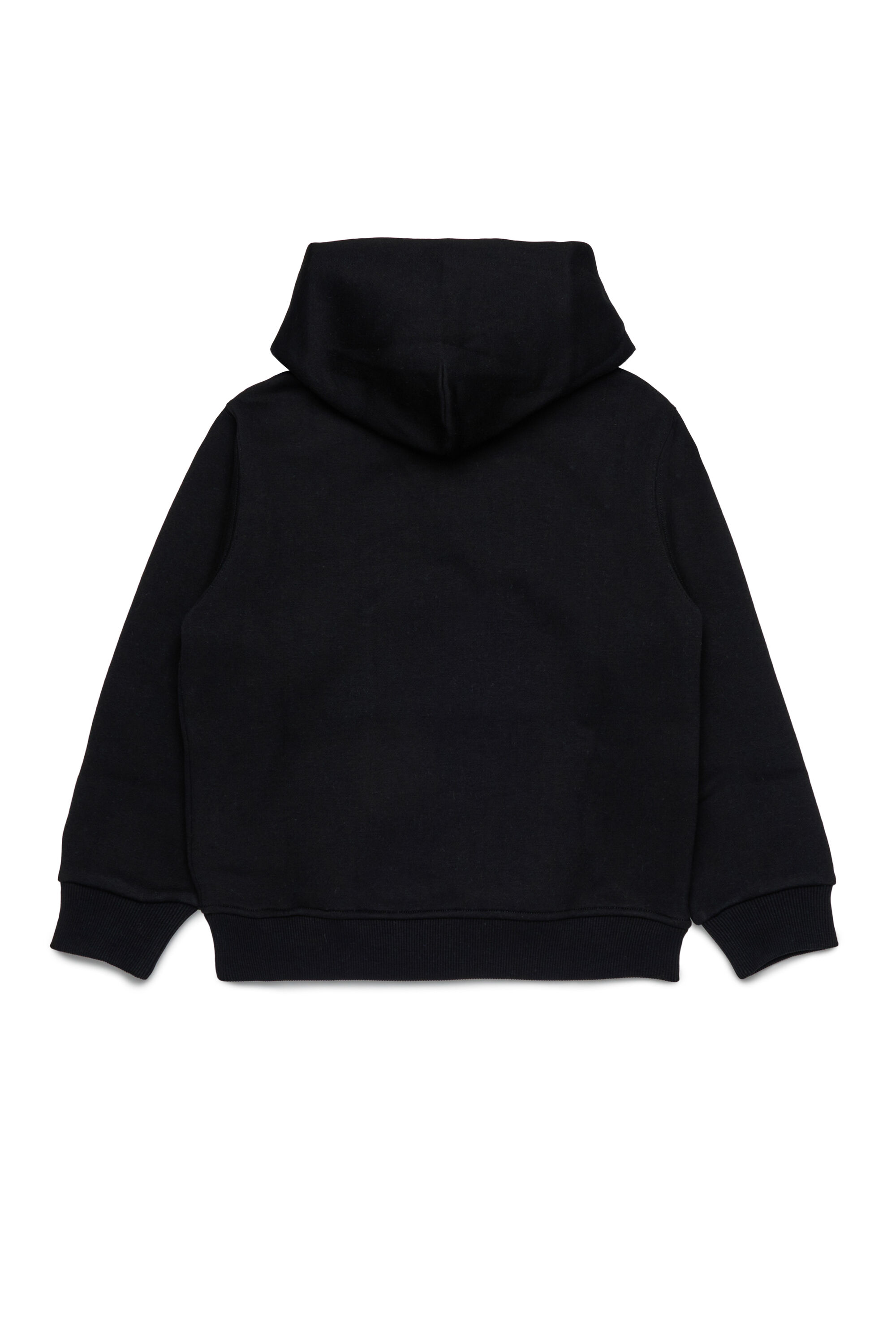 Diesel - SBOXTHOODK3 OVER, Herren Baumwoll-Sweatshirt mit Kängurutasche in Schwarz - 2