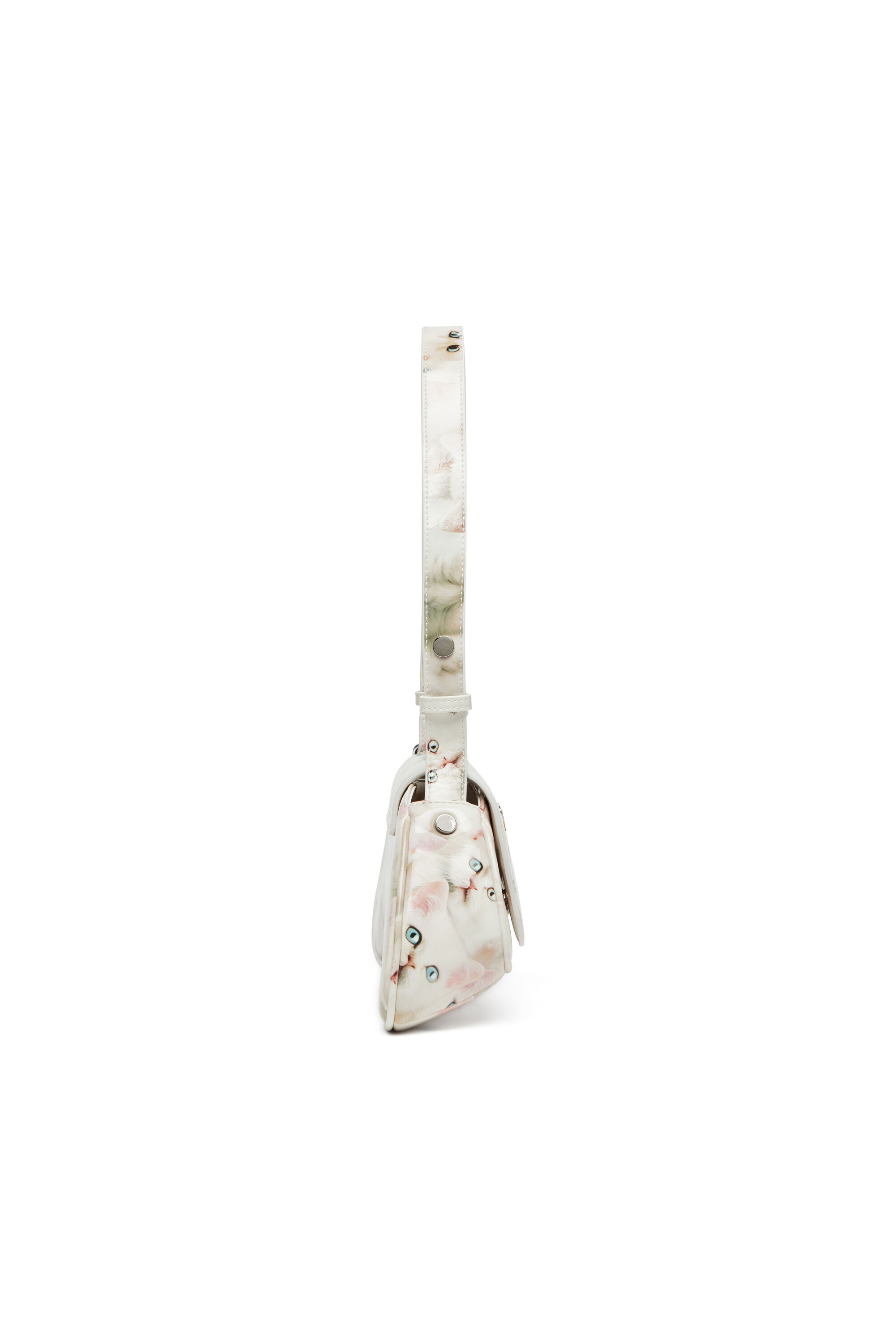 Diesel - PLAY CROSSBODY, Damen Play-Schultertasche mit glänzendem PU-Print in Weiß - 4
