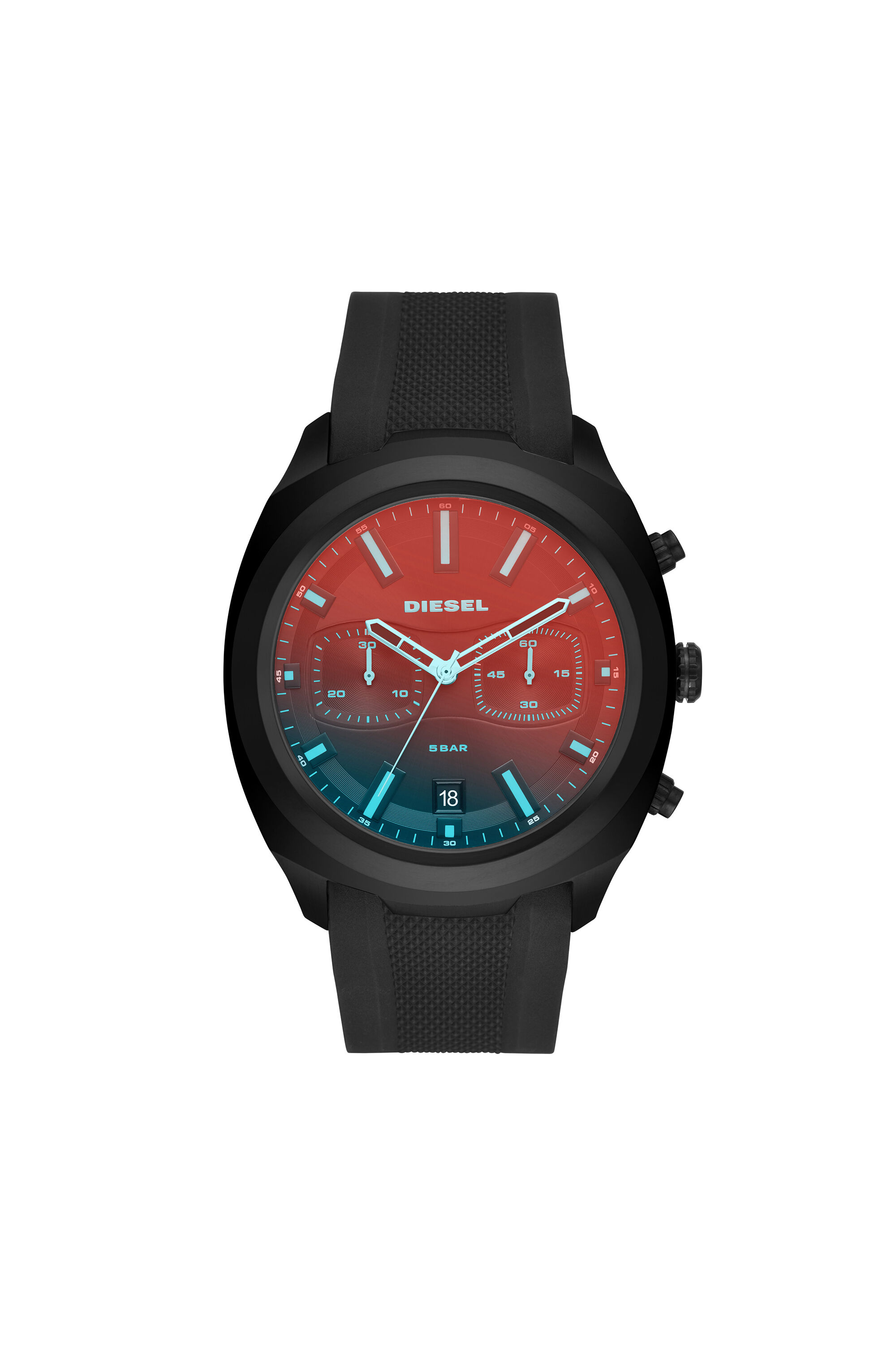 Diesel - DZ4493, Herren Uhr aus schwarzem Silikon mit Chronograph in Schwarz - 1