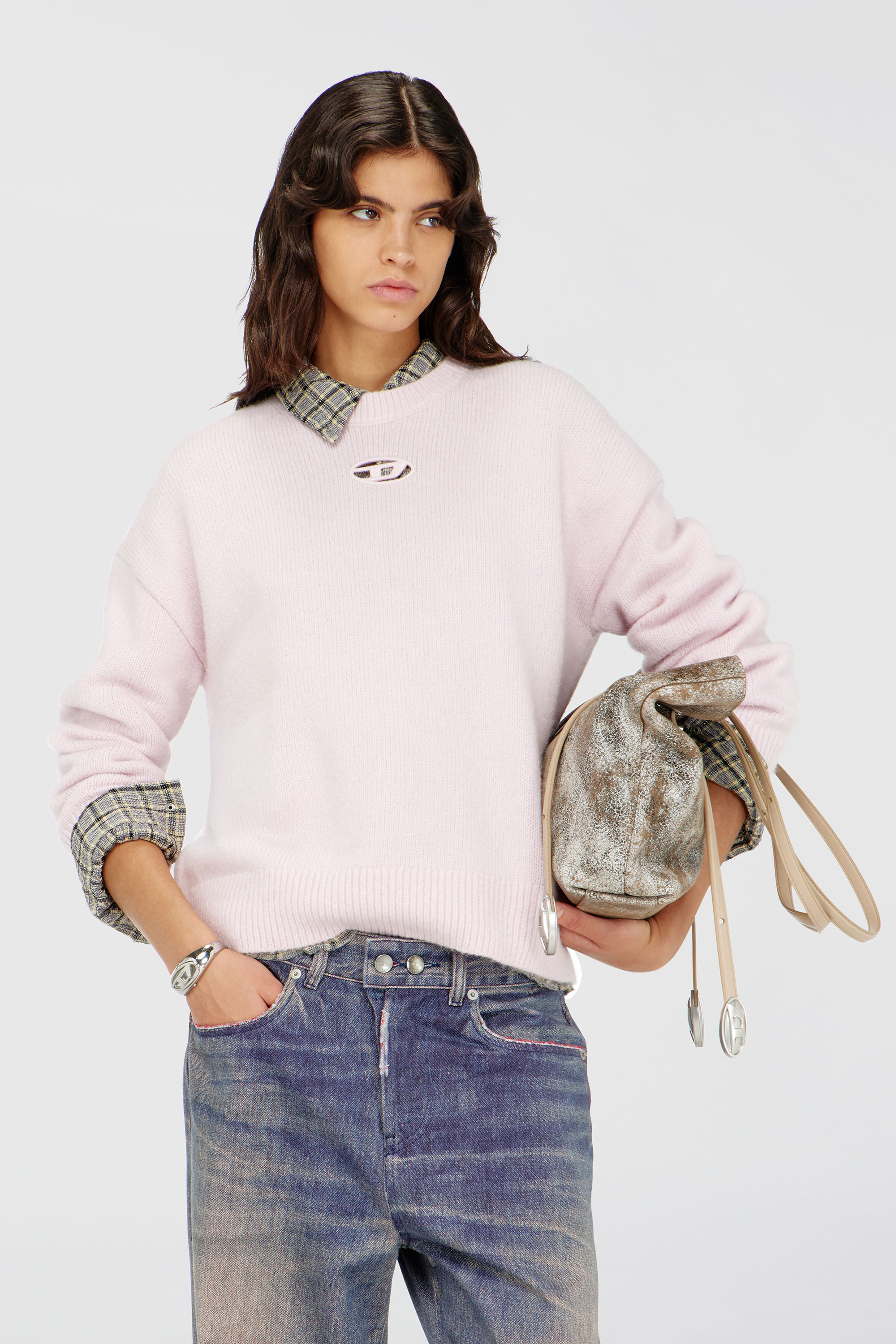 Diesel - M-AREETA, Damen Pullover aus Woll- und Alpakamischung in Rosa - 3