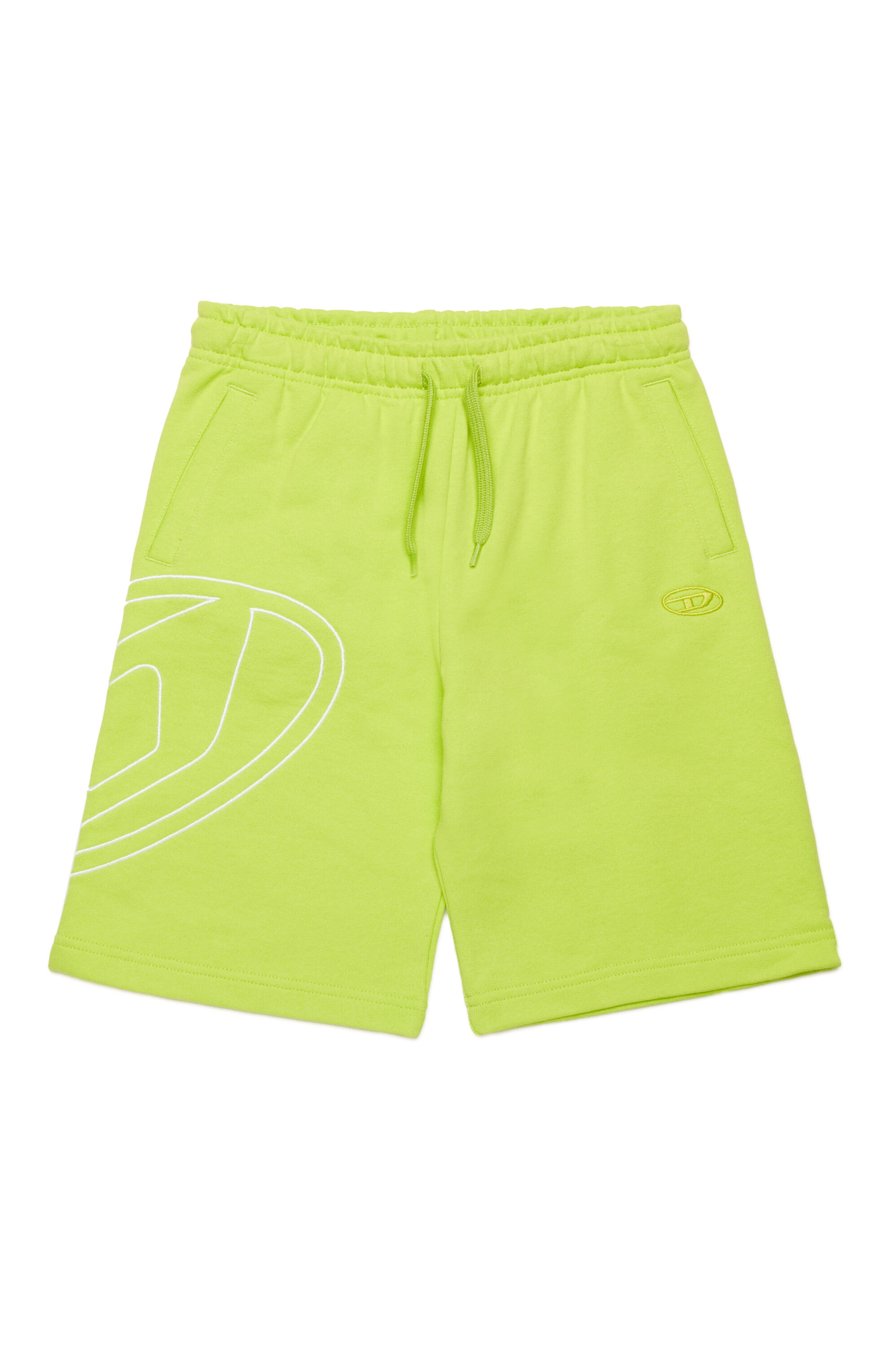Diesel - PBETTYMEGOVALD, Herren Sweatshorts mit Oval D-Stickerei in Neongrün - 1