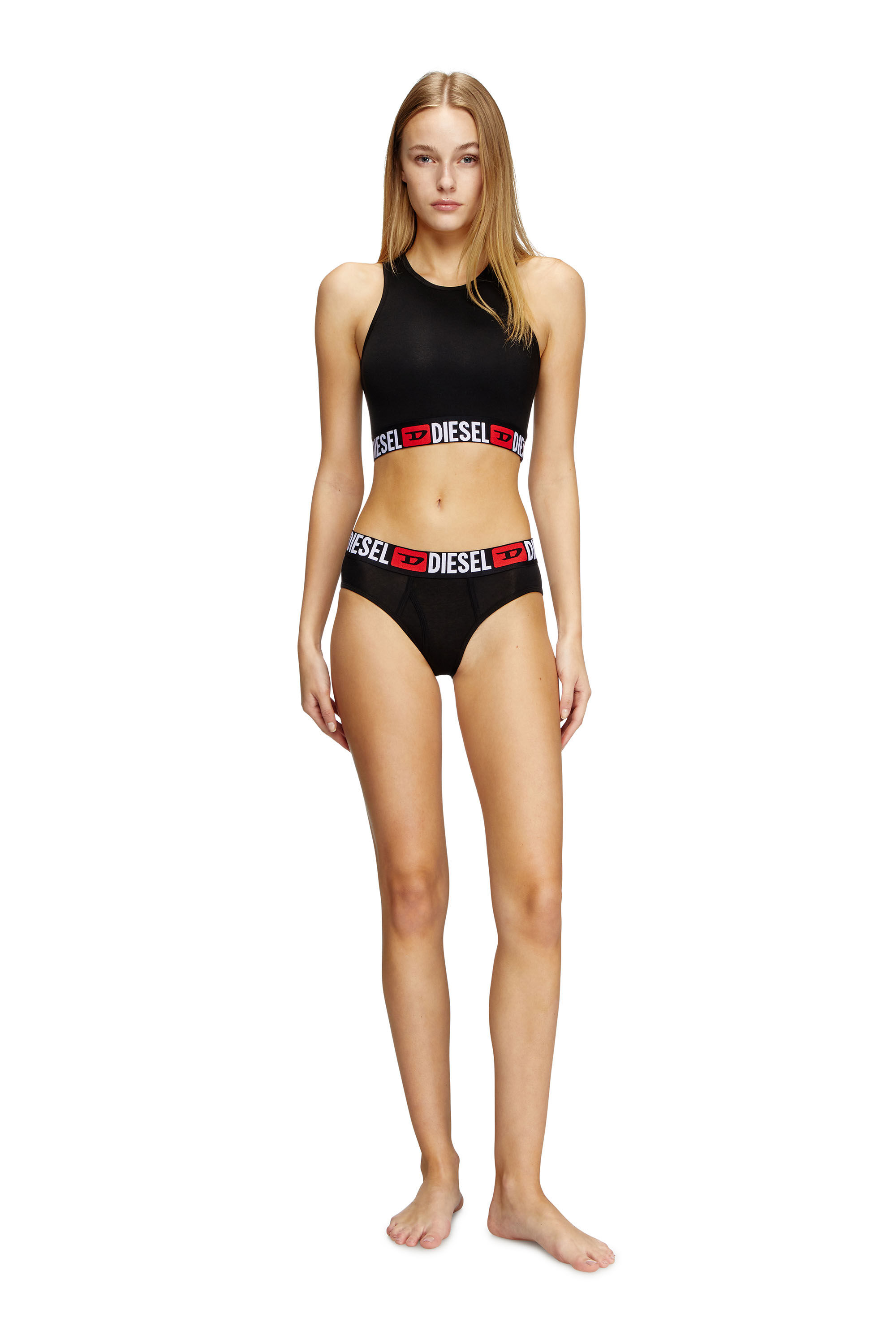 Diesel - OXY-D-CORE-3PACK, Damen Slips mit Maxilogo-Bund im Dreierpack in Schwarz - 1