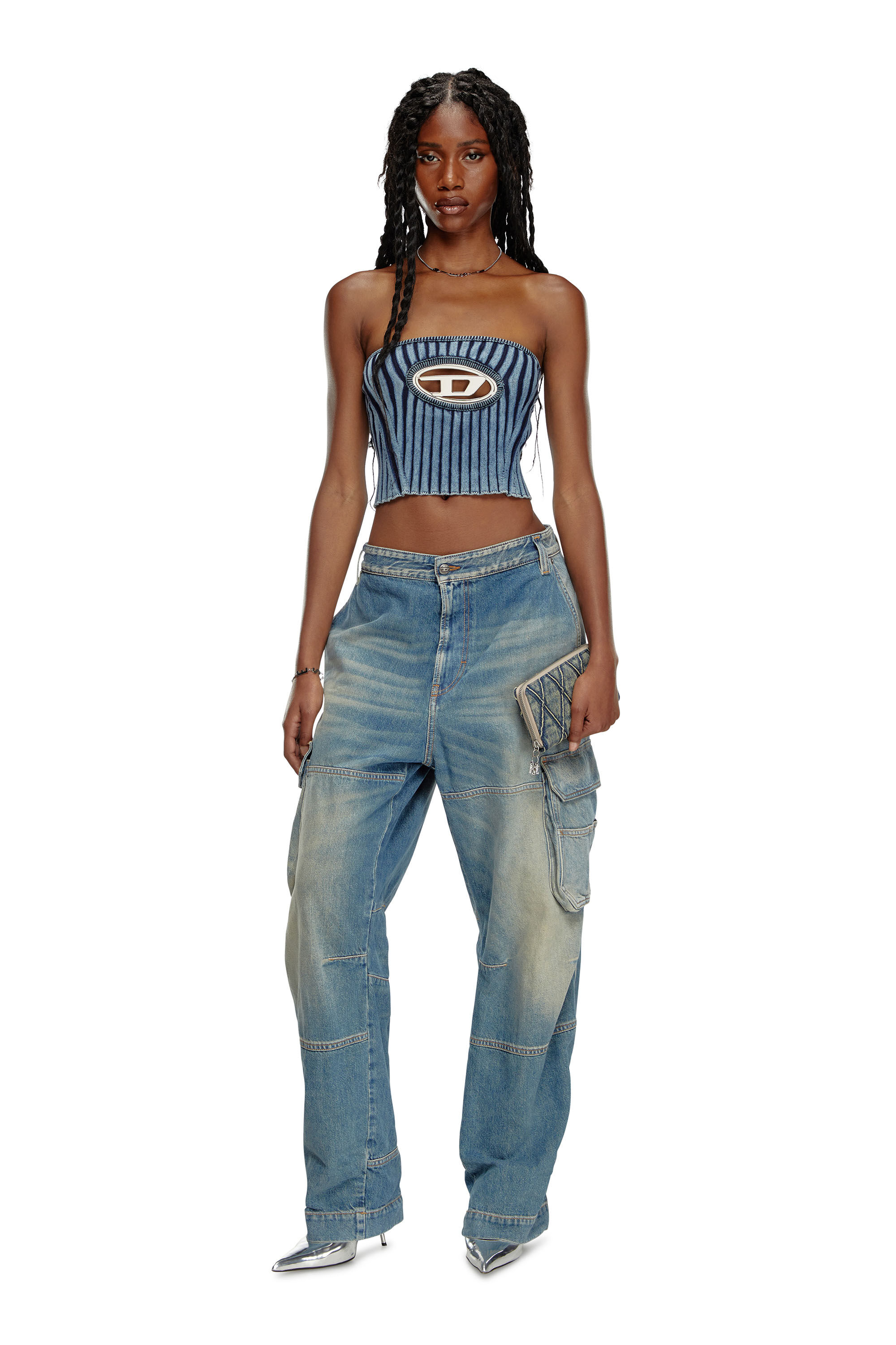 M-CLARKSVILLE Damen: Bandeau-Top, Cut Out, D-Logo | Diesel