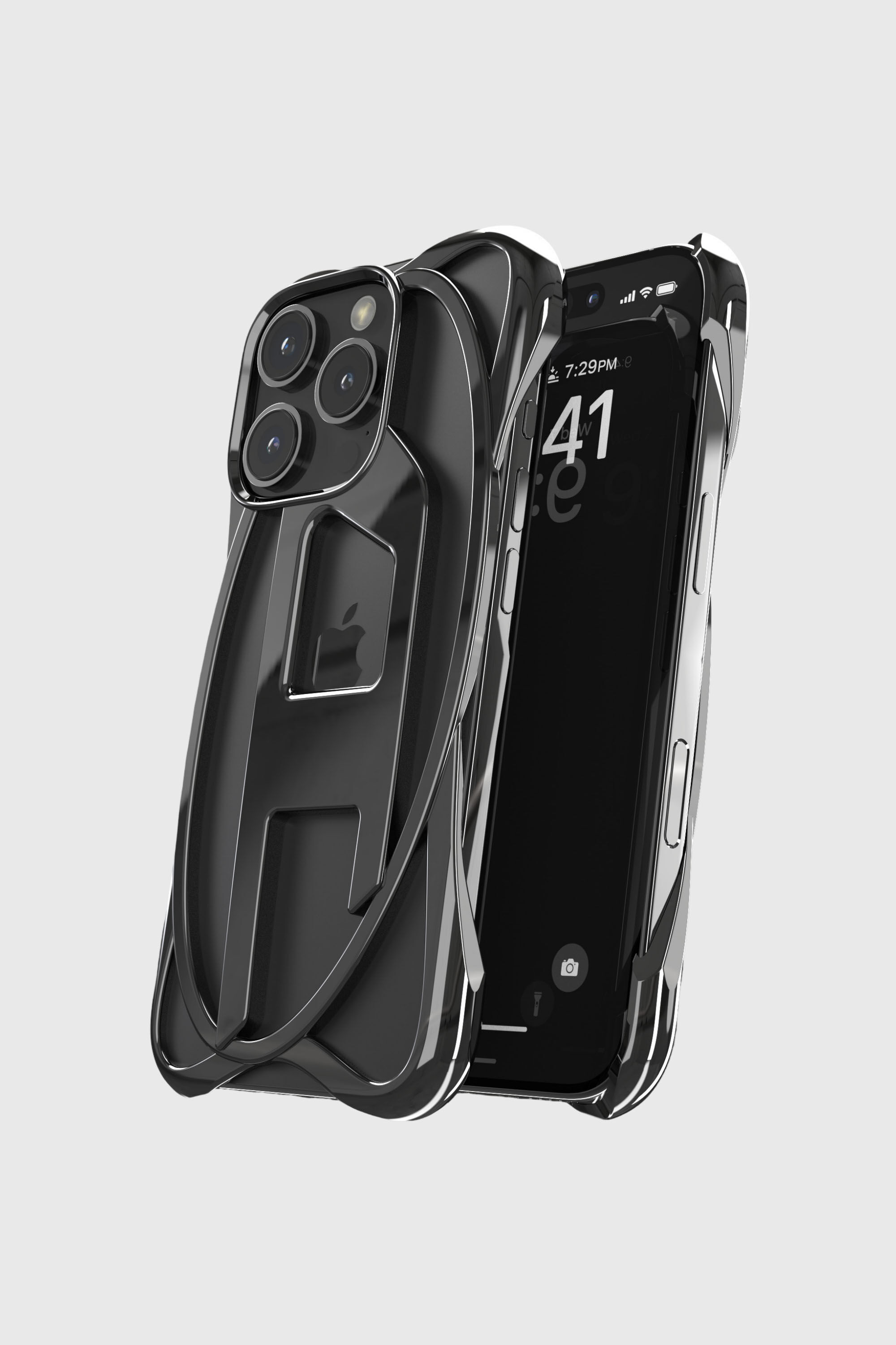 Diesel - 60268 CAGED D CASE, Unisex Gitter-D-H&uuml;lle iPhone 16 Pro in Schwarz - 4