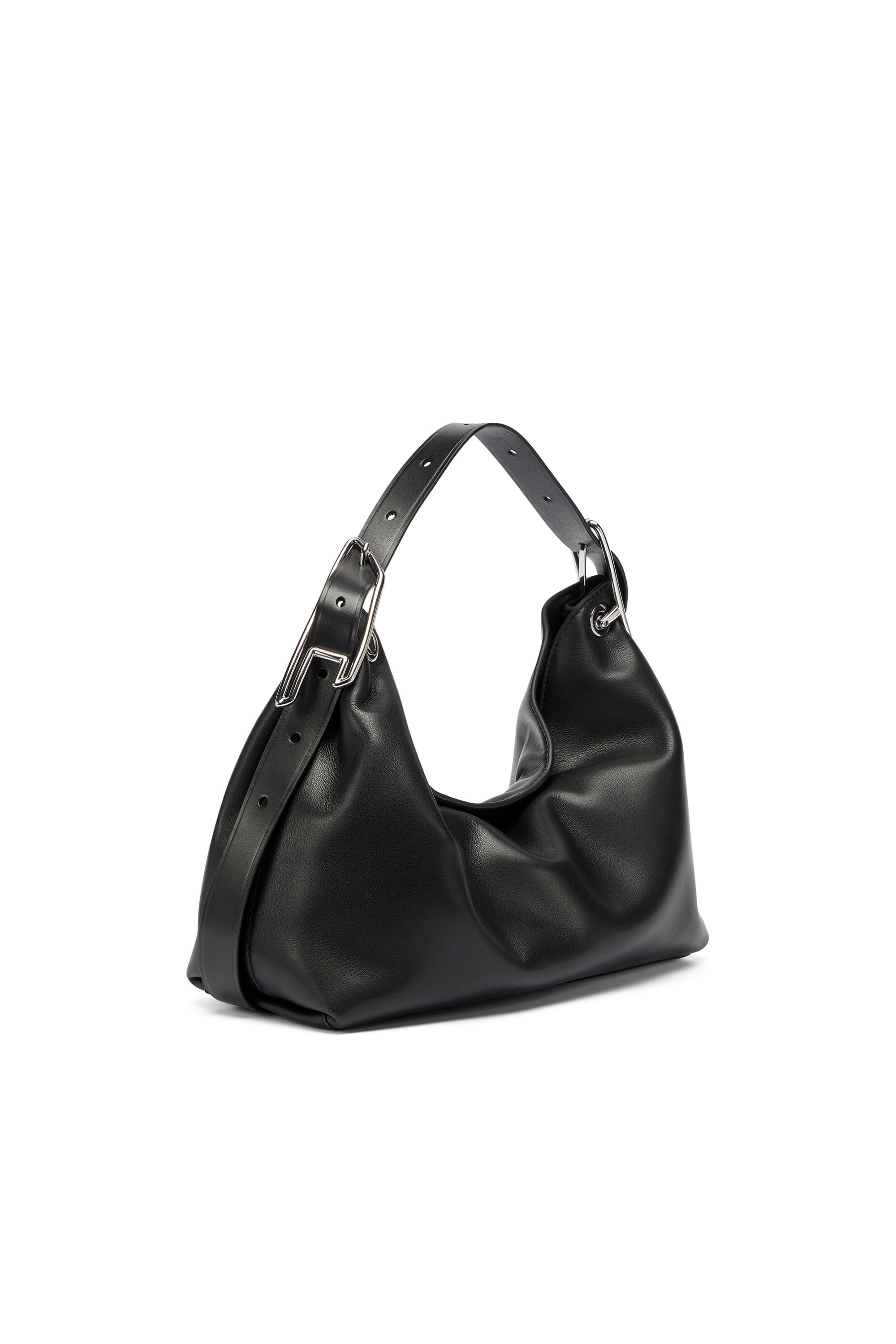 Diesel - D-LINE HOBO S, Damen D-Line-Leder-Schultertasche in Schwarz - 7