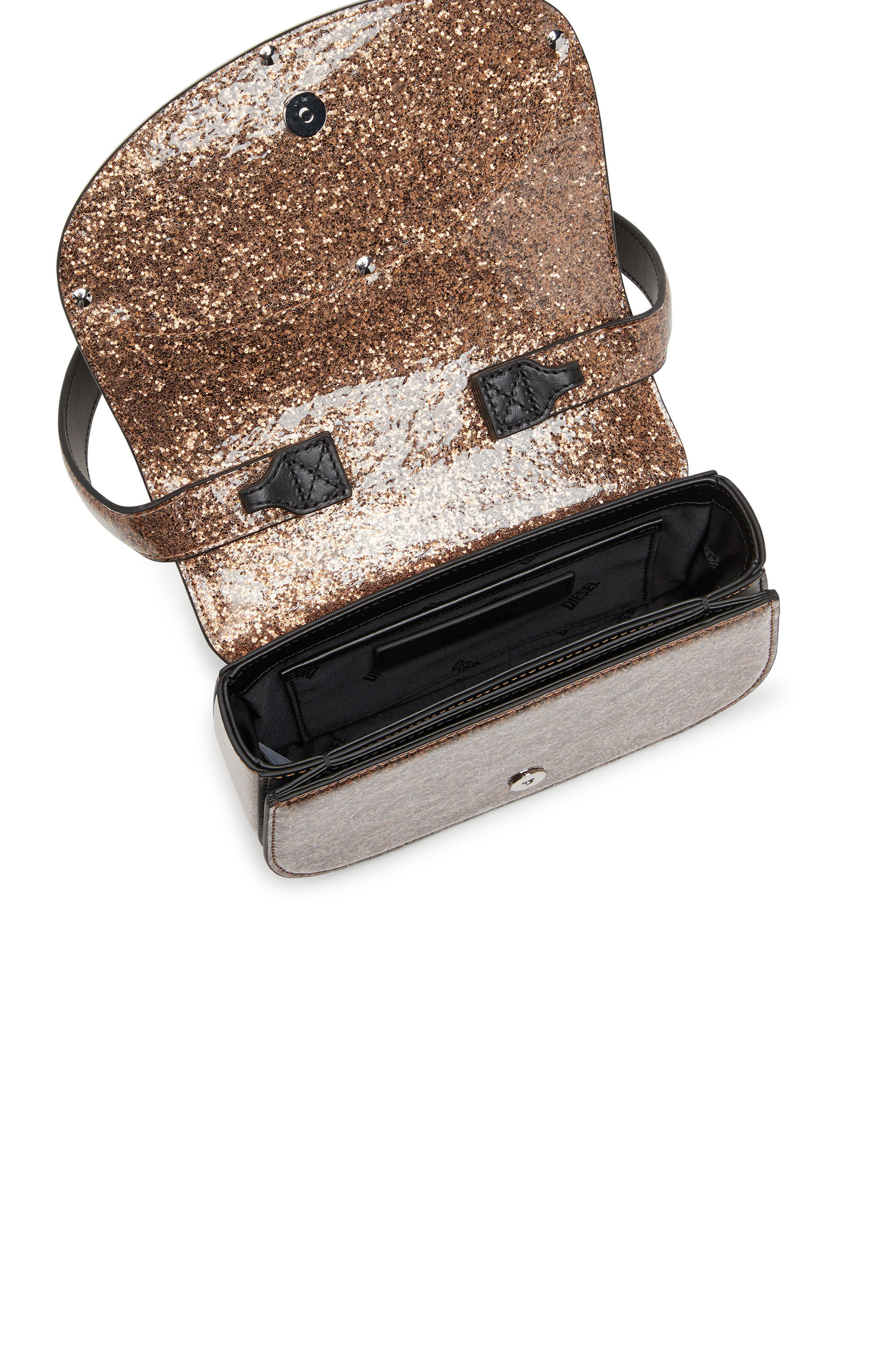 Diesel - 1DR, Damen 1DR-Kultige Schultertasche mit Macro-Glitter in Bronze - 5