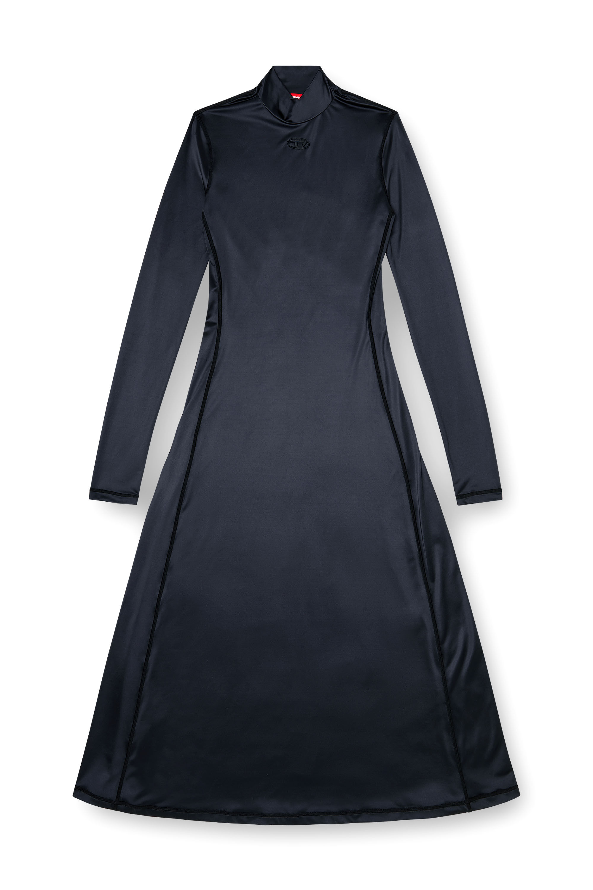 Diesel - D-UNGO, Damen Flie&szlig;endes Midikleid mit Rollkragen in Schwarz - 2