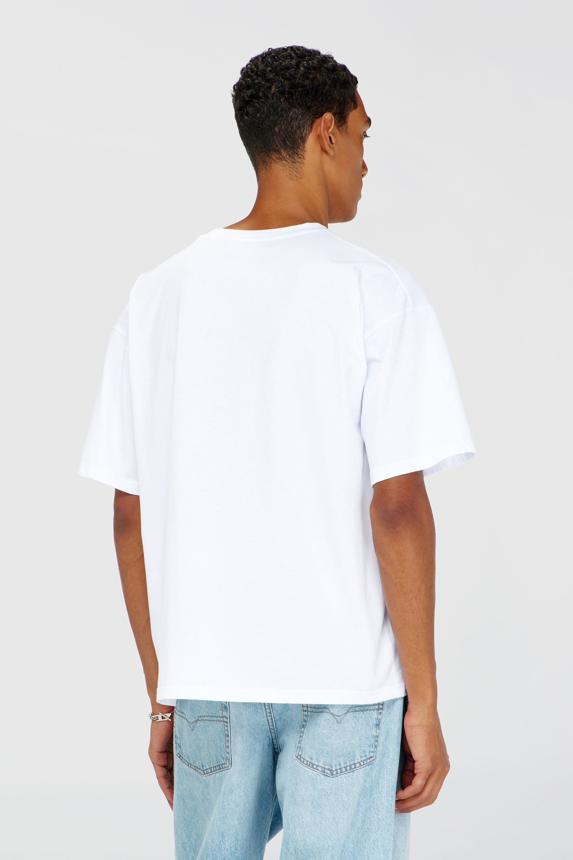 Diesel - T-BOXT-DCO, Herren Locker geschnittenes Baumwoll-T-Shirt mit Oval D Stickerei in Wei&szlig; - 4