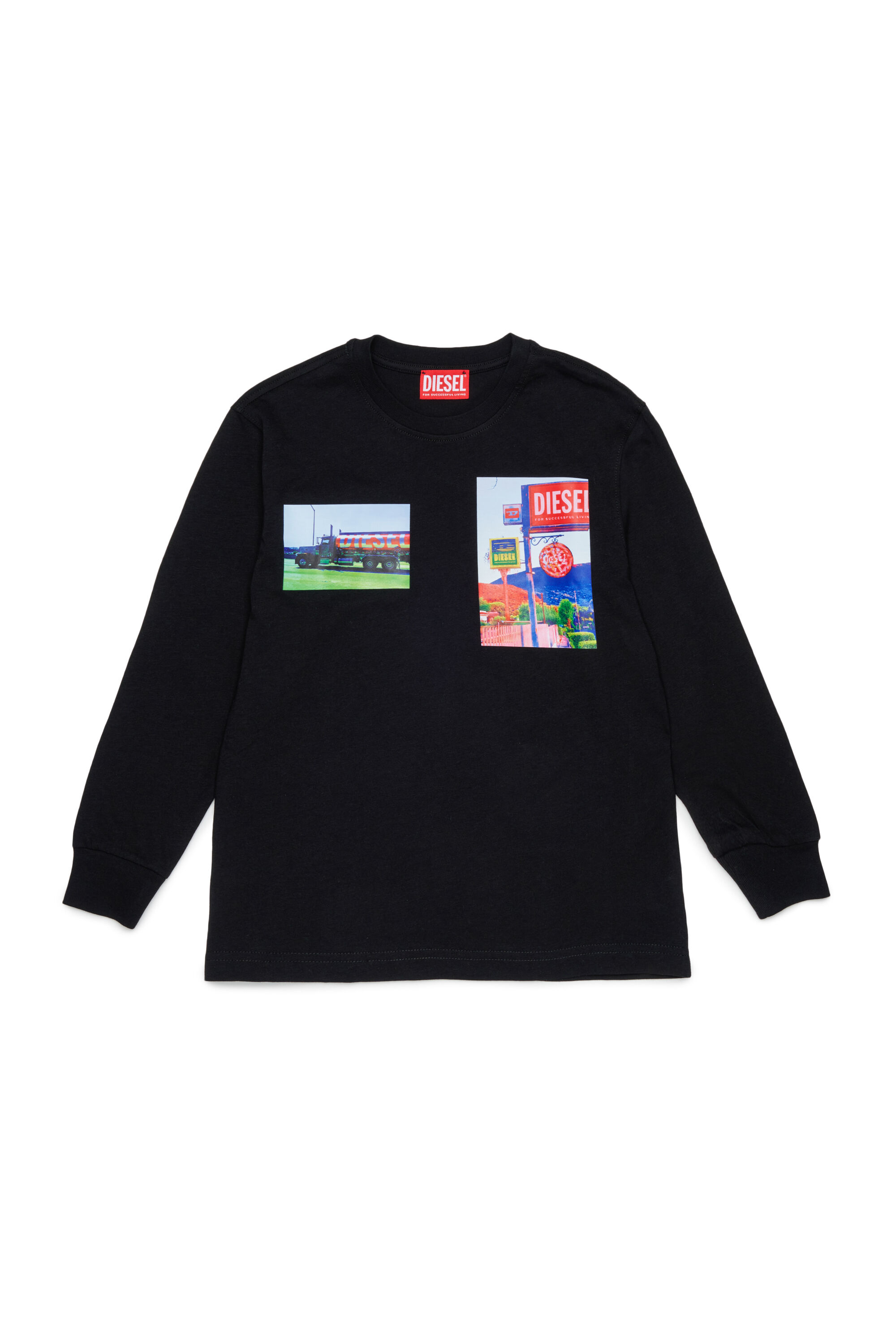 Diesel - TFORMY OVER, Man's Long-sleeve T-shirt with photo prints in Black - 1