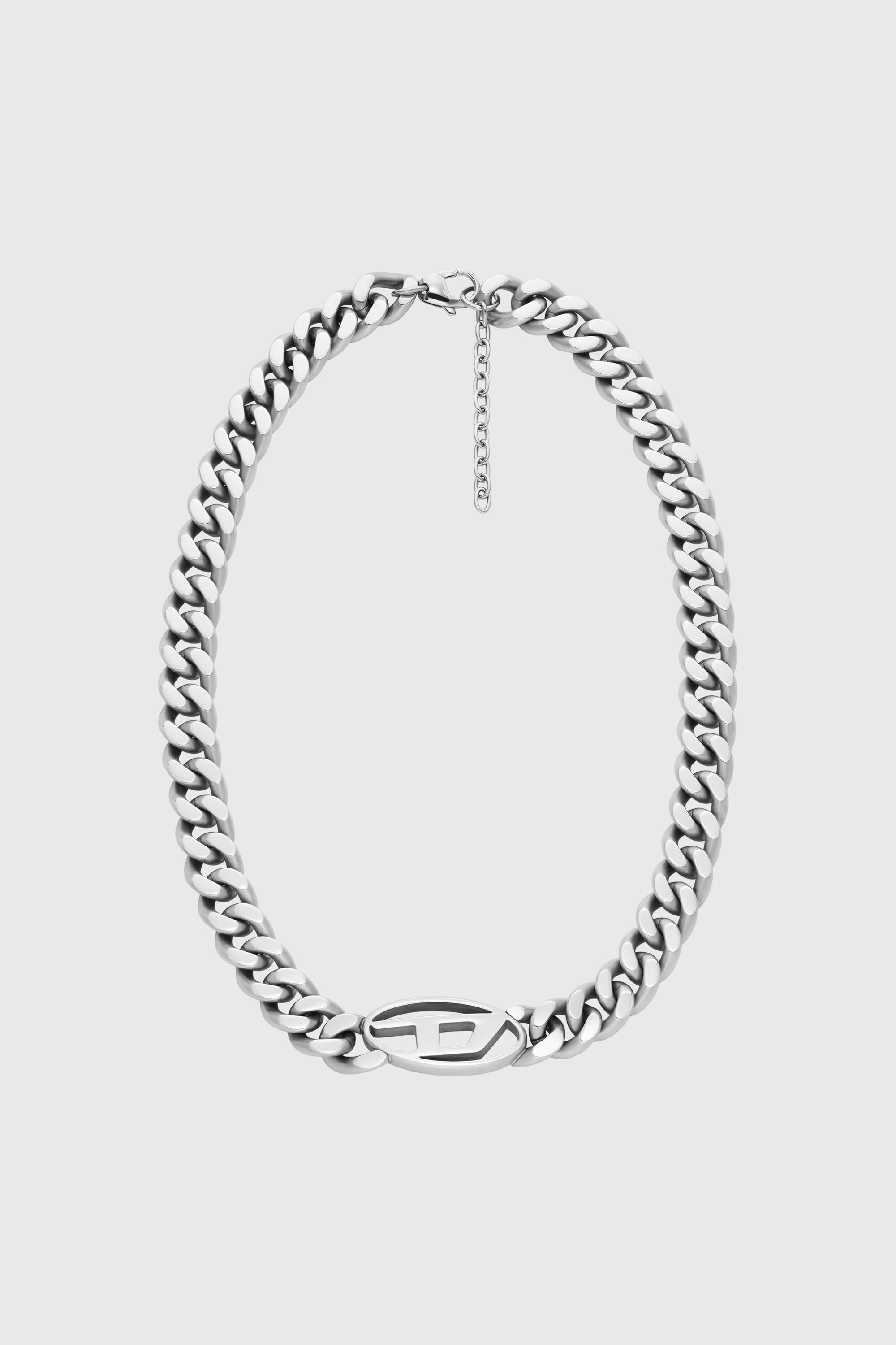 Diesel - DX1433, Herren Choker mit ovalem D-Logo in Silber - 1