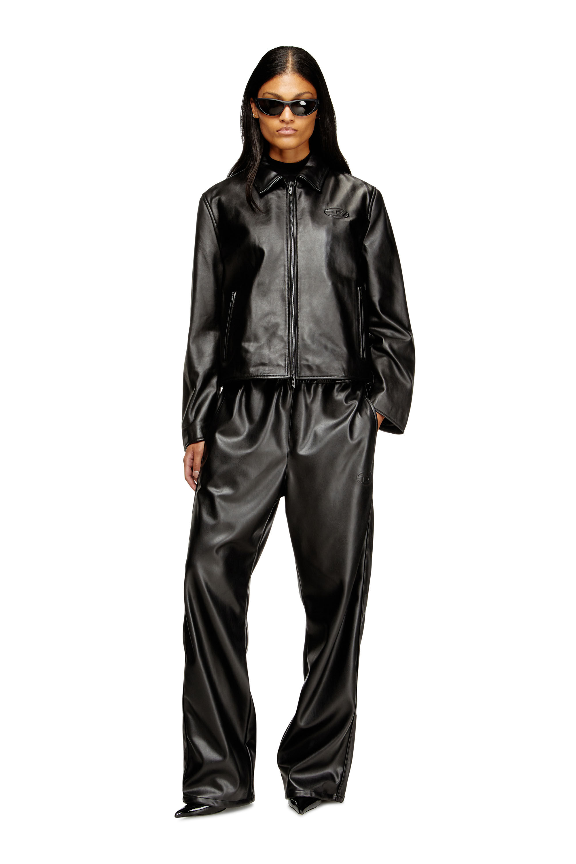 Diesel - L-AMAR-FEM-S2, Damen Coachjacke aus Leder in Schwarz - 1