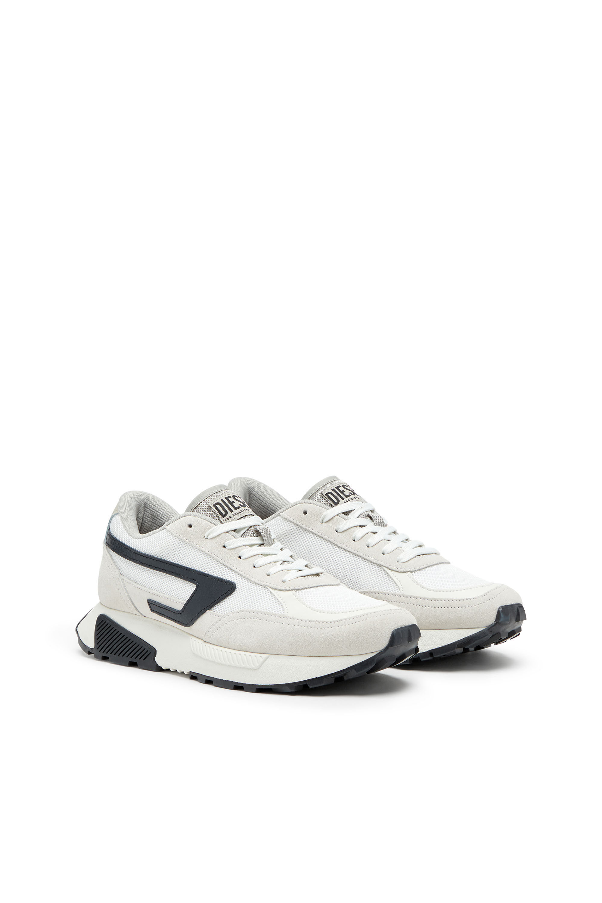 Diesel - S-TYCHE D, Herren S-Tyche D-Low Top-Sneakers aus Mesh, Wildleder und Leder in Weiss/Schwarz - 2