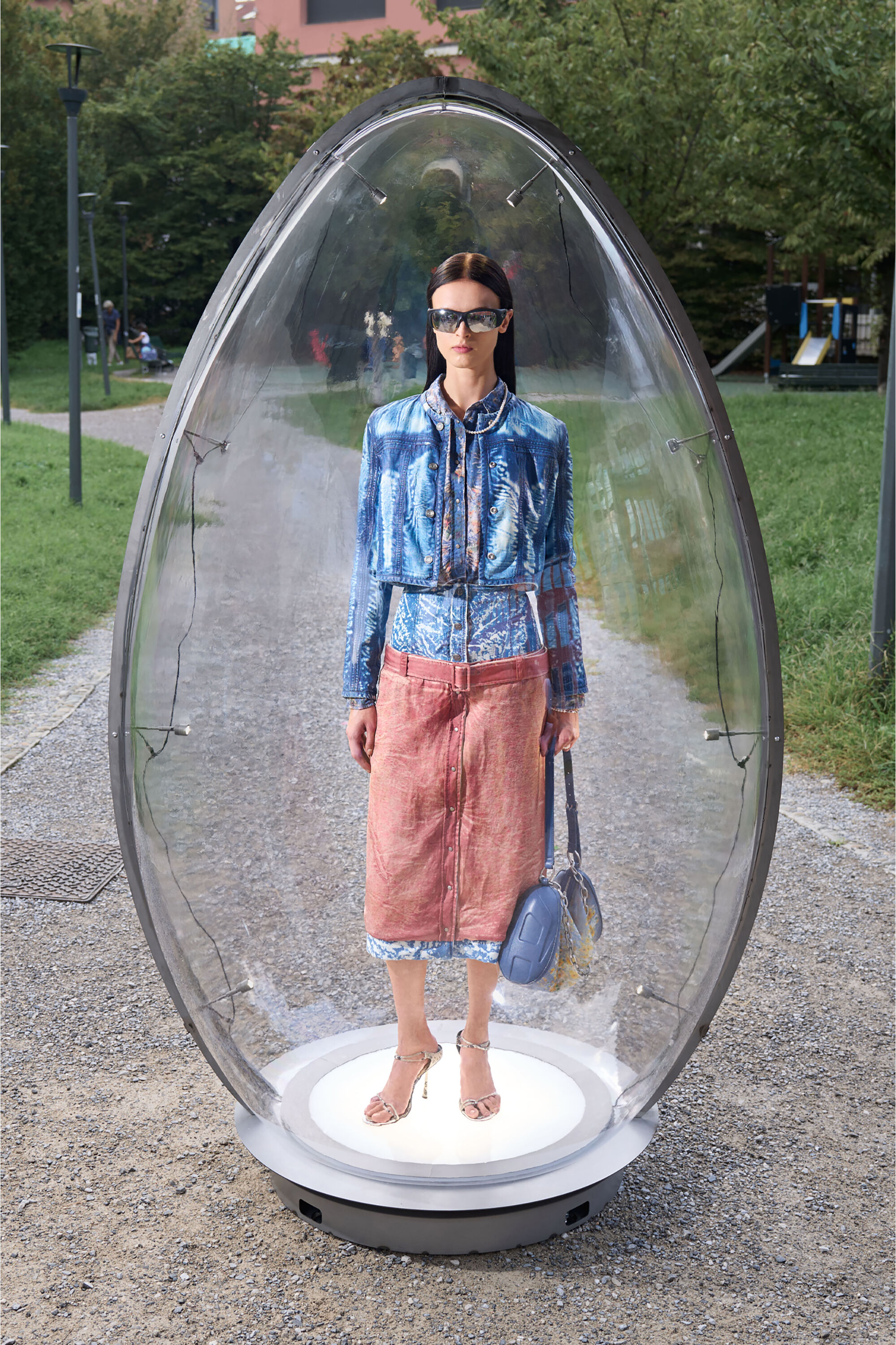 Diesel - C-ASSY, Damen Hemd mit Blumenmuster in R&ouml;ntgenoptik in Hellblau - 6