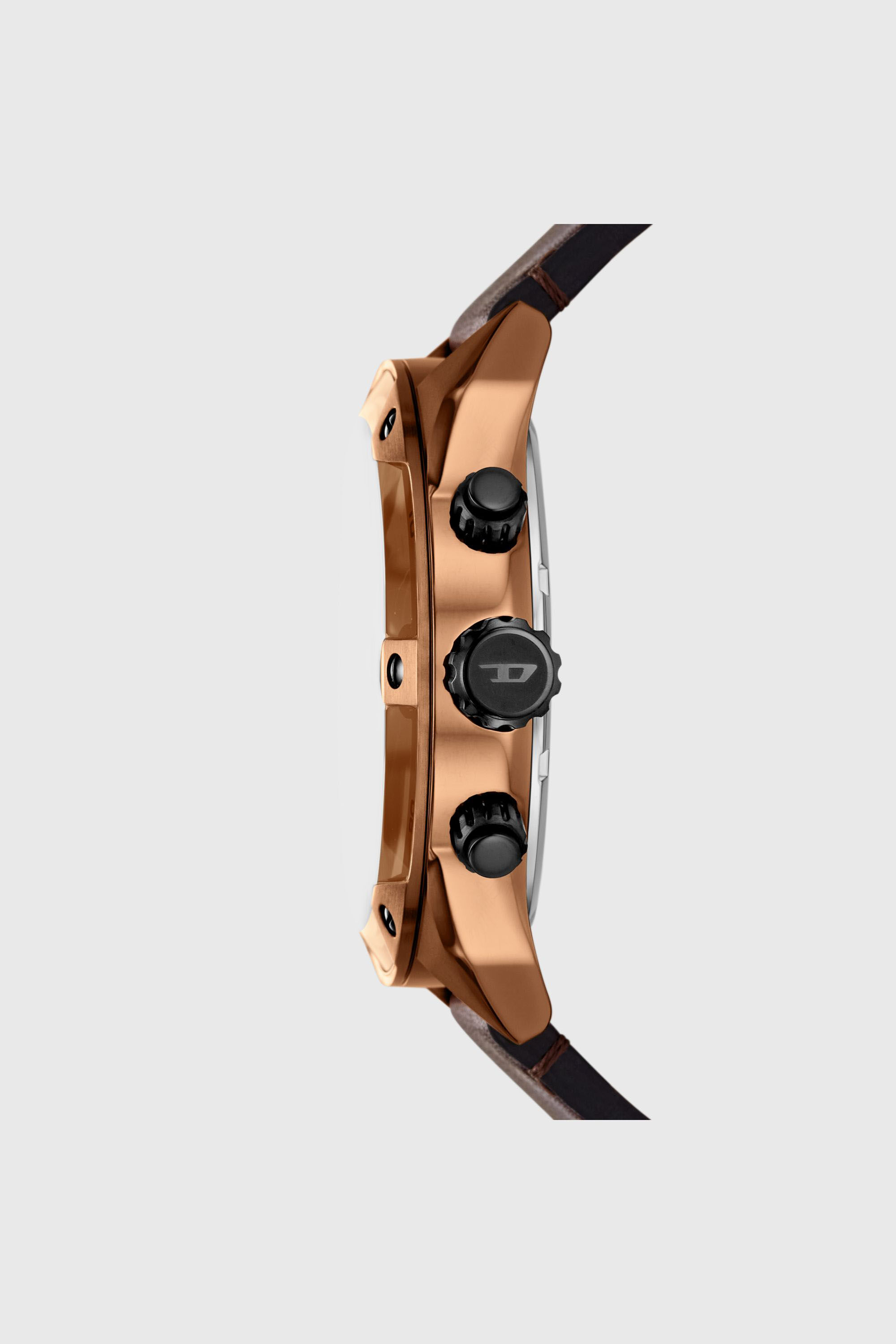 Diesel - DZ4698 WATCH, Herren Spiked braune Lederuhr in Braun - 3