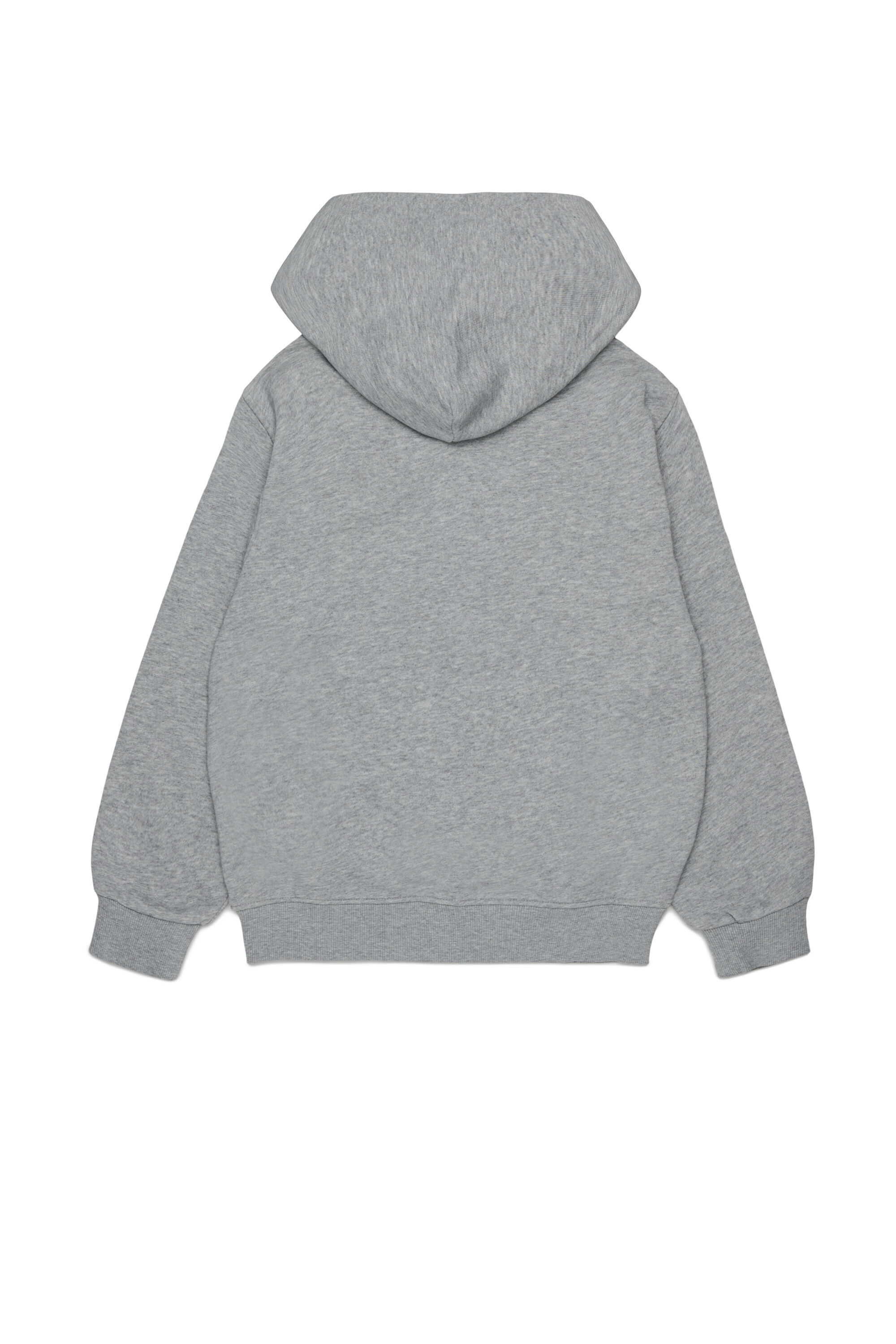 Diesel - SJEANSHOOD OVER, Man's Zip-up hoodie with frayed logo letters in Grey - 2