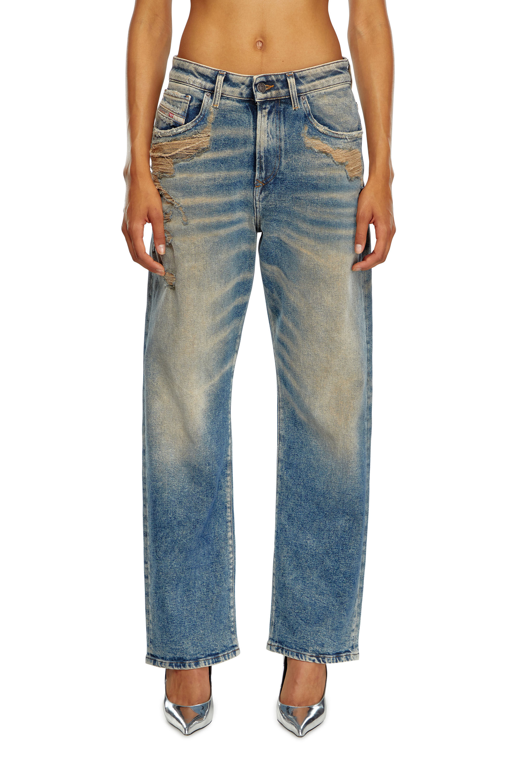 Diesel - Damen Straight Jeans 1999 D-Reggy 09K32, Mittelblau - Image 3