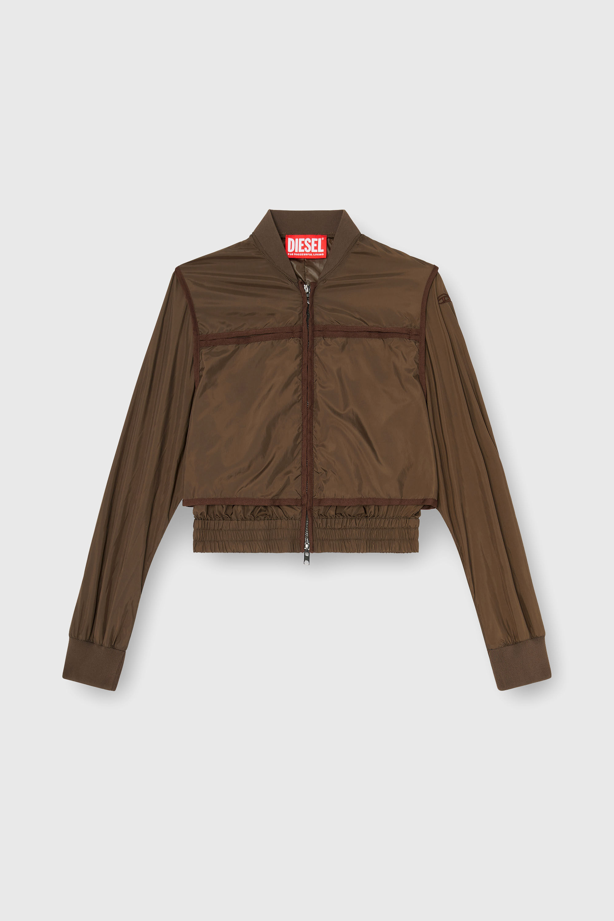 Diesel - G-OTHAM, Damen Nylonjacke mit tonalem Tape in Braun - 2