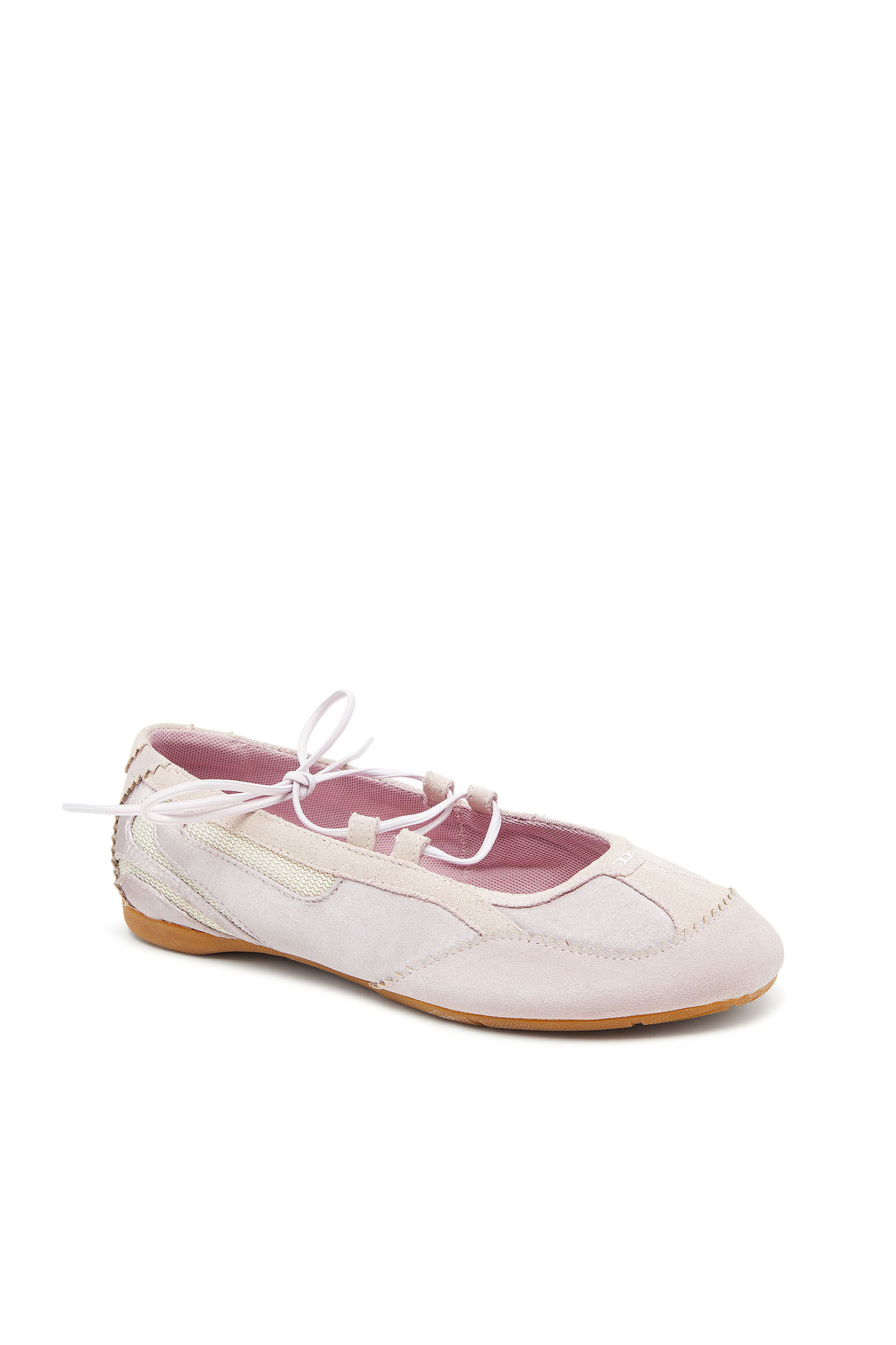 Diesel - D-MILE BALLERINA LACE UP II W, Damen D-Mile &ndash; Ballerinaschn&uuml;rschuhe aus Leder und Mesh in Rosa - 6