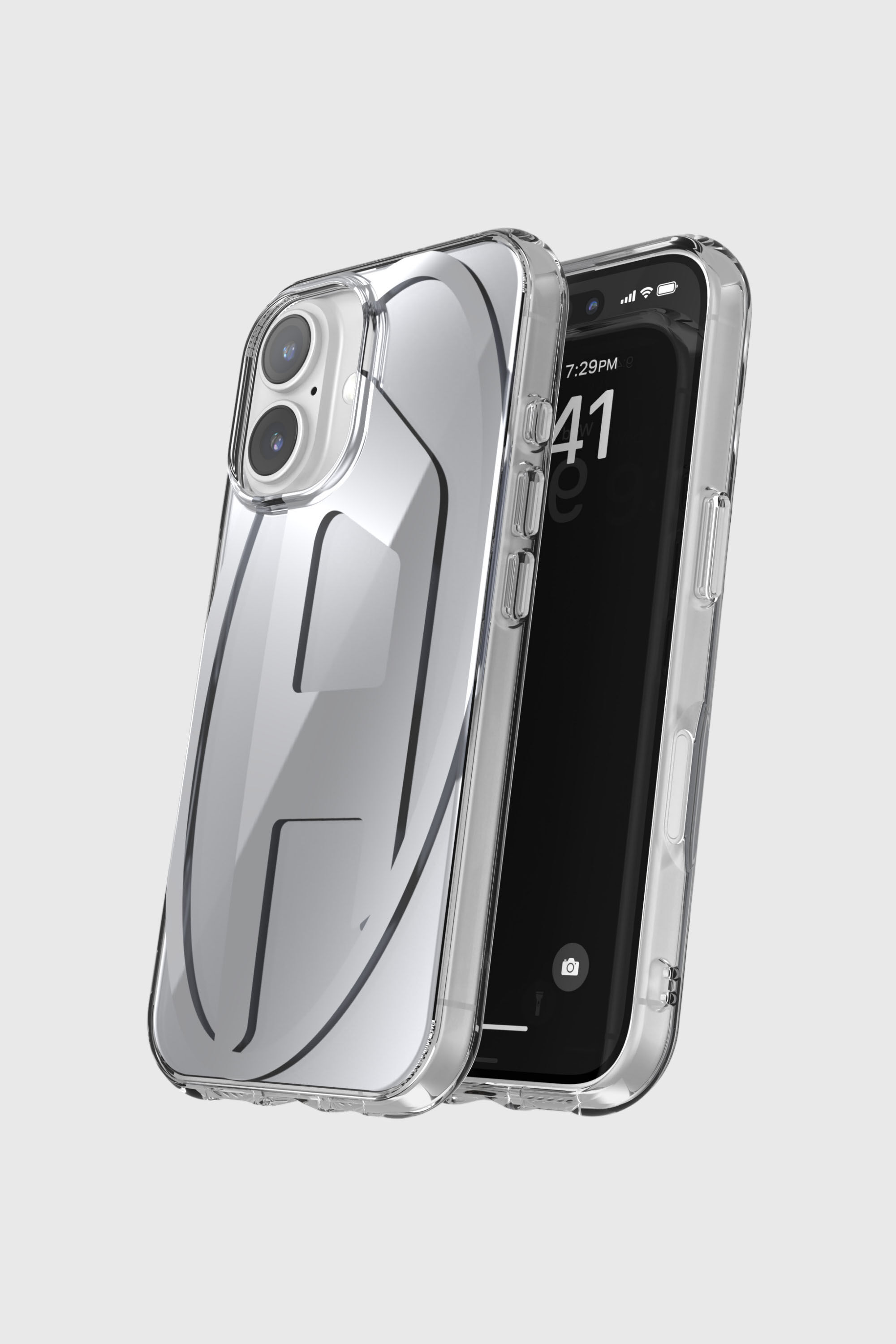 Diesel - 60159 AOP CASE, Unisex's Oval D Mirror Case for iP 16 in Grey - 4