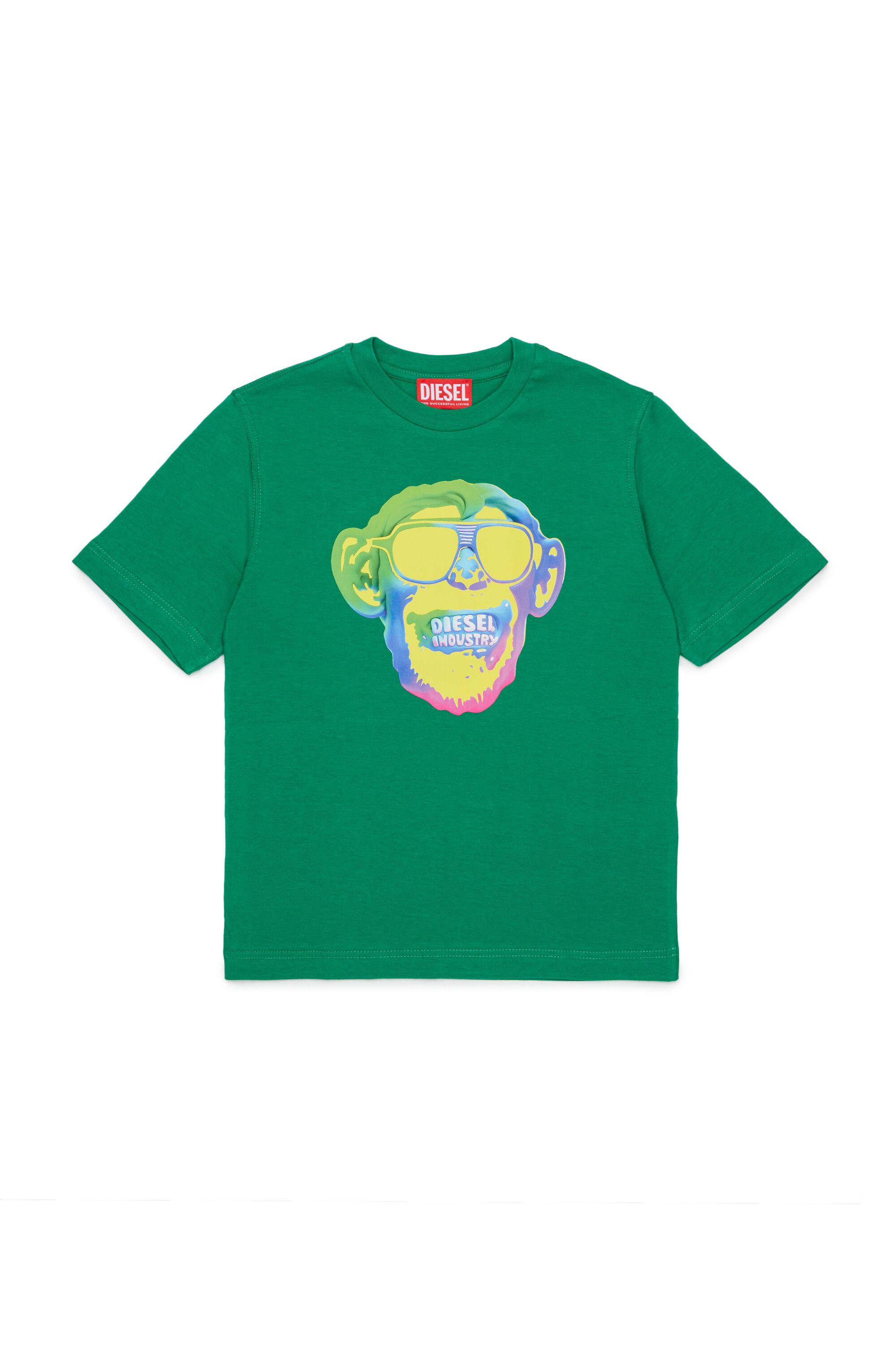 Diesel - TMONKEY OVER, Herren T-Shirt mit Affen-Print in Gr&uuml;n - 1