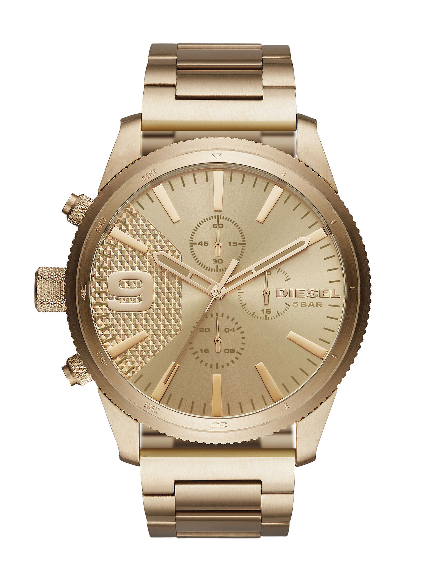 Diesel - DZ4446, Herren Goldfarbene Uhr mit Gliederarmband in Gold - 1