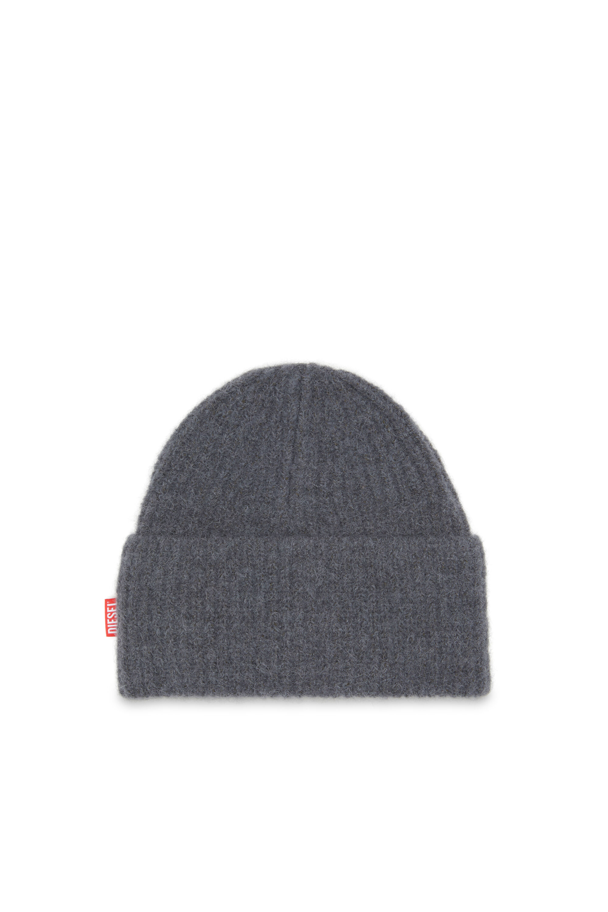 Diesel - K-LOLLO-HAT, Unisex Rippenstrick-Alpakamütze in Grau - 2