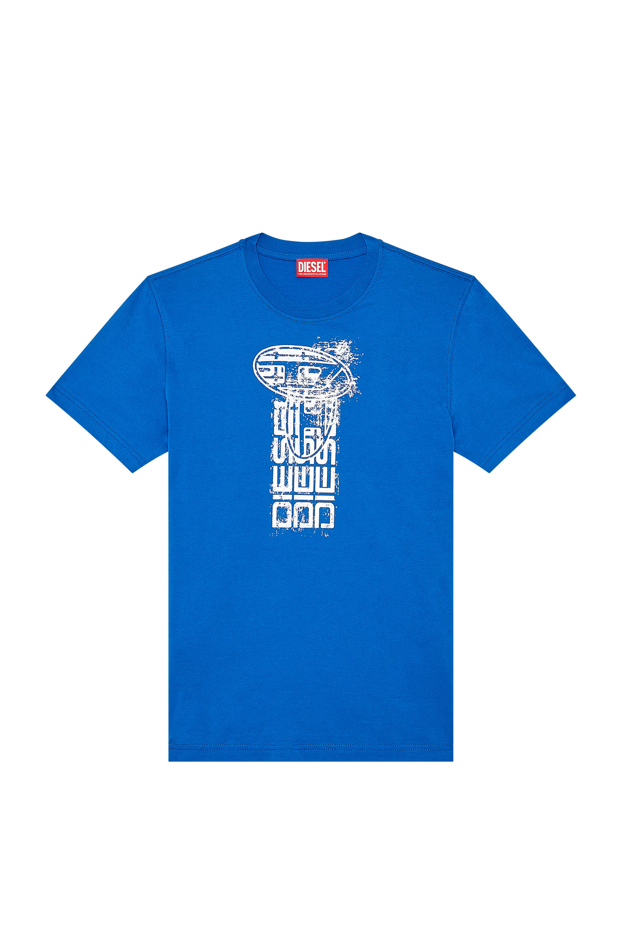Diesel - T-DIEGOR-K68, Herren T-Shirt mit Metallic-Logos in Blau - 2