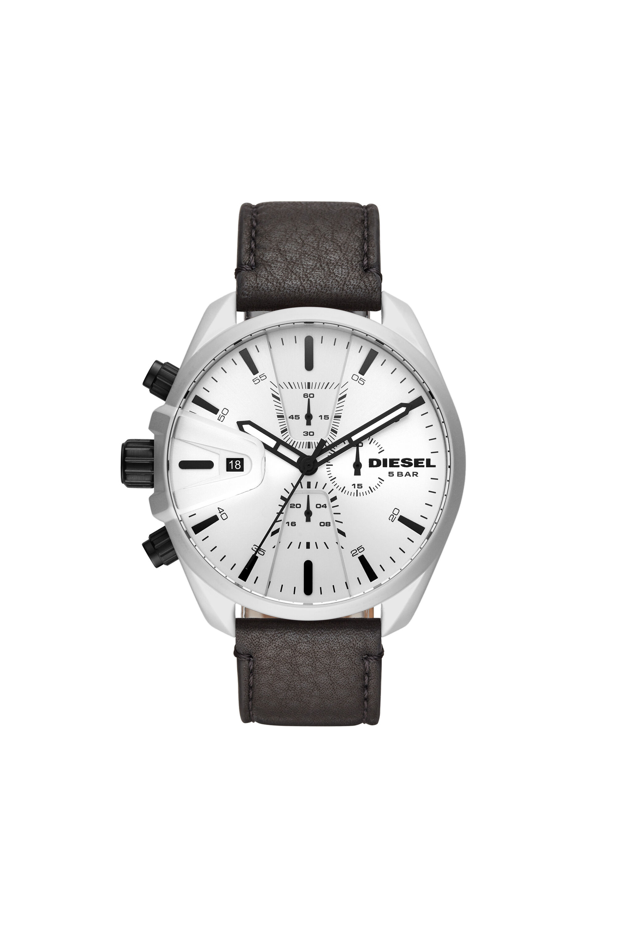 DZ4505 Man: Ms9 chronograph black leather watch | Diesel