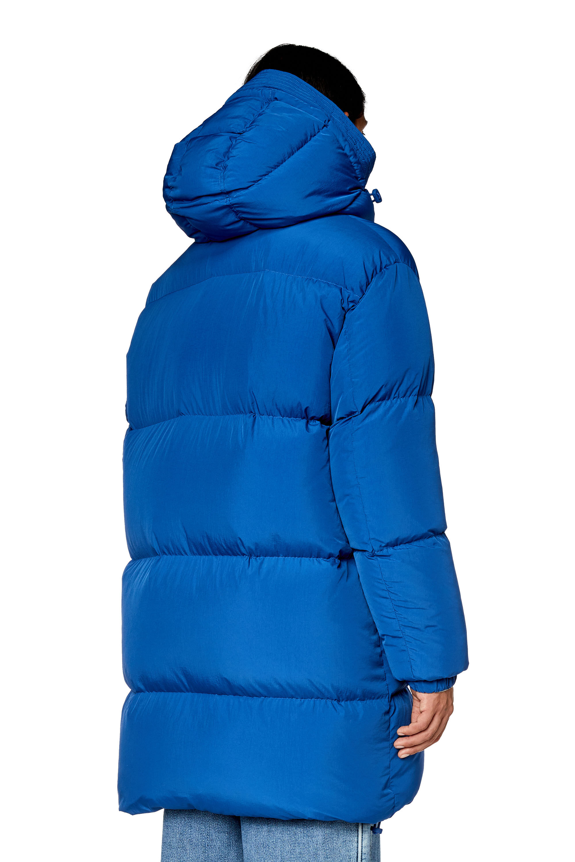 Diesel - W-ROLFYS-LONG, Herren Daunenmantel mit ViralOff® Ausstattung in Blau - 4