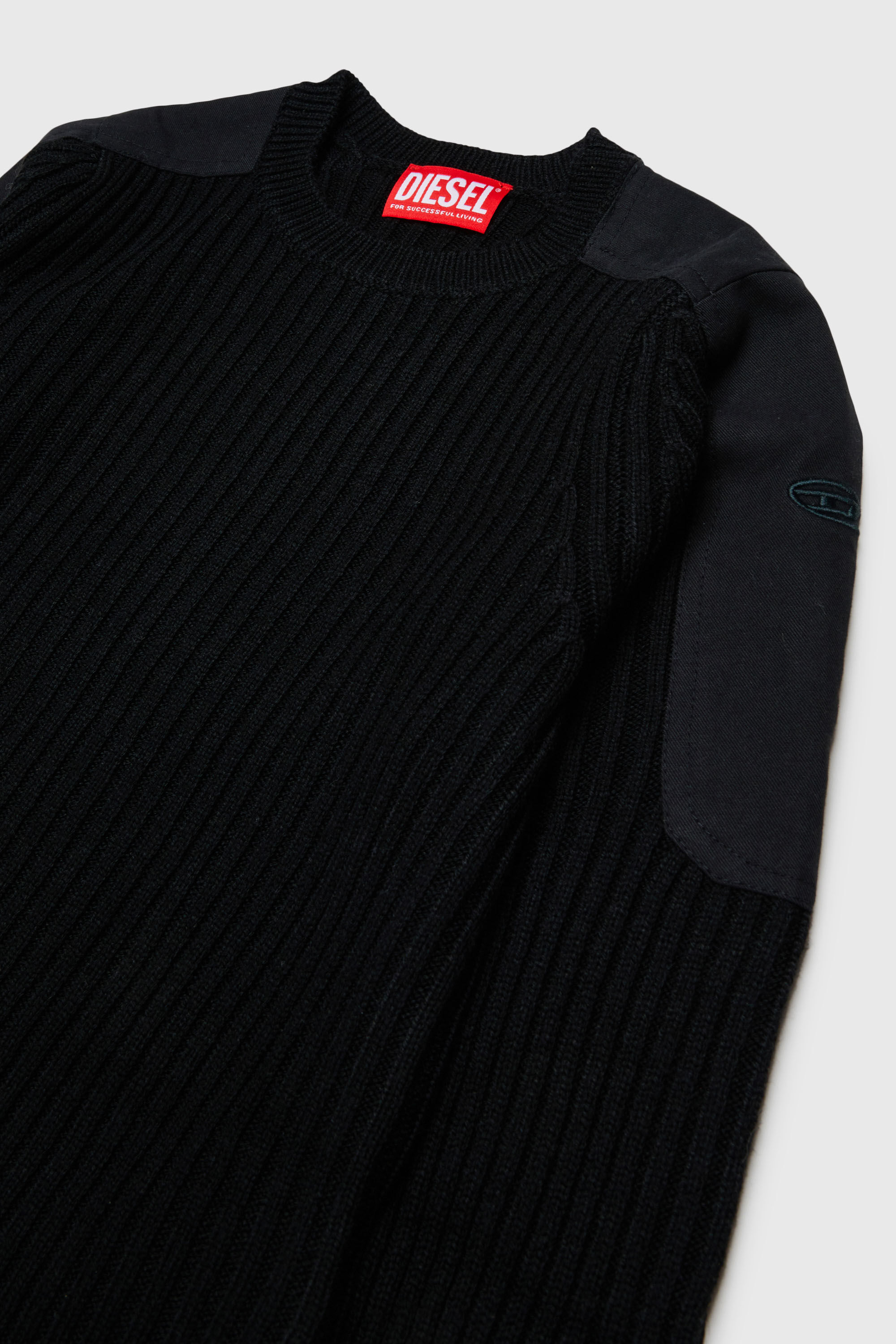 Diesel - KAMAR, Herren Ausgefranster Pullover aus Wollmischung in Schwarz - 3