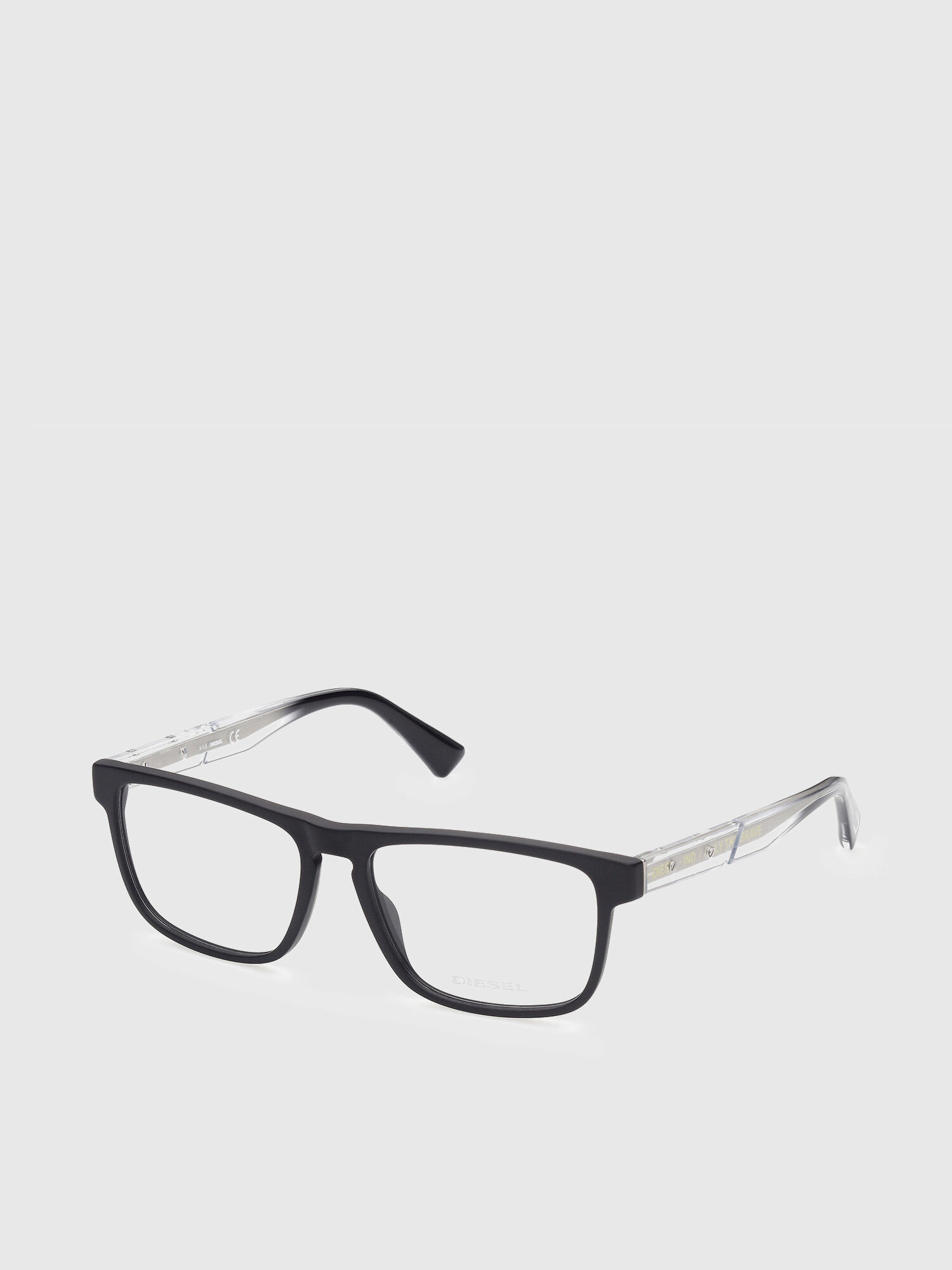 Diesel - DL5406, Unisex Brille mit transparenten injizierten Bügeln in Schwarz/Weiß - 2