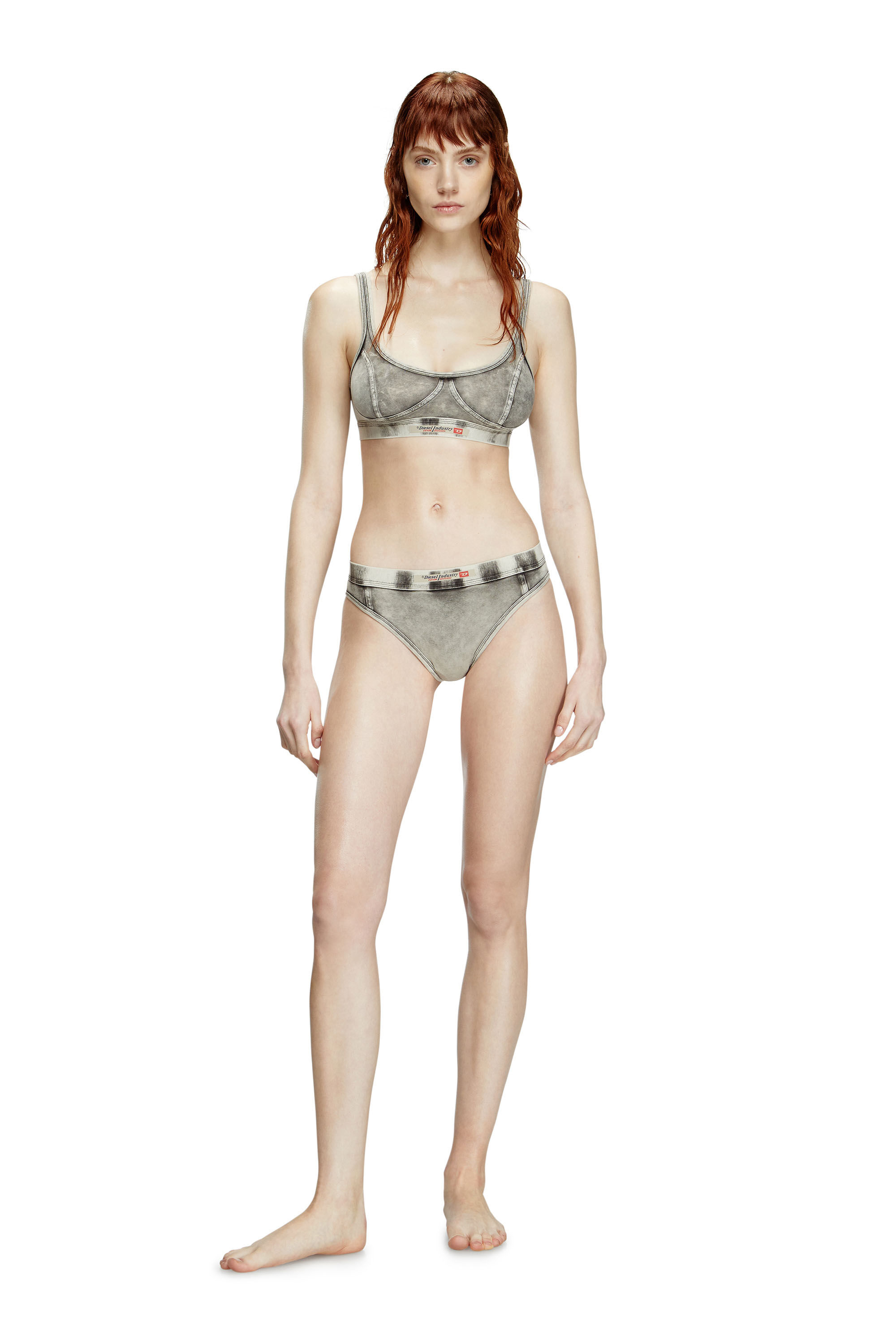 Diesel - KASSIE-DNM, Damen Bralette aus Jersey in Denim-Optik in Grau - 1