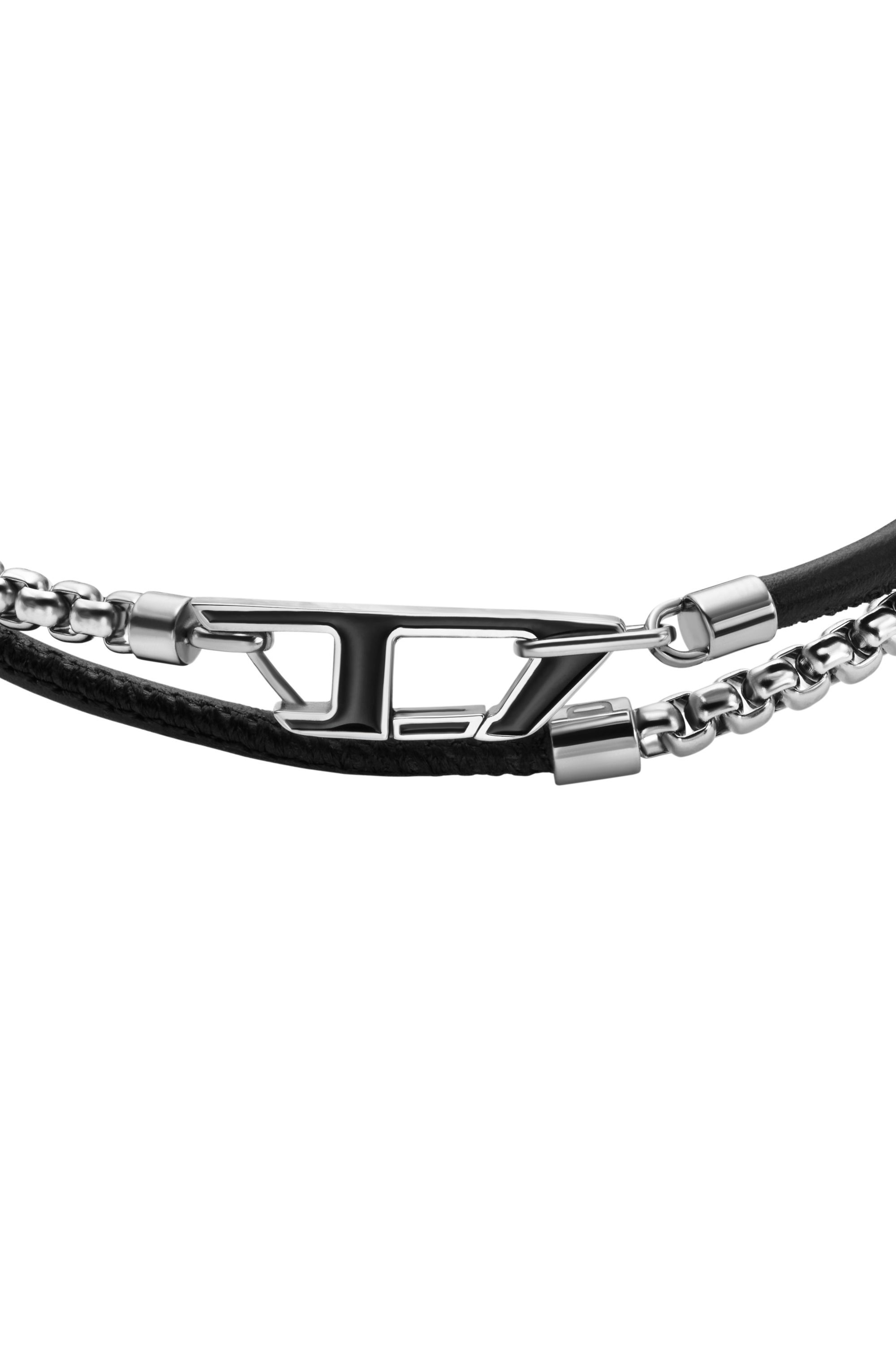 Diesel - DX1472, Unisex Kettenarmband aus Edelstahl in Silber/Schwarz - 2