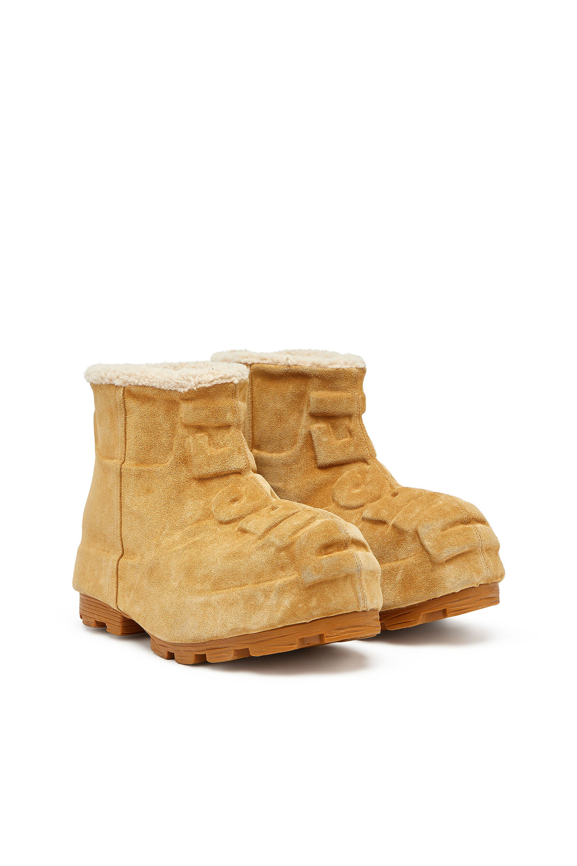 Diesel - D-HAMMER CH MD, Unisex D-Hammer-Stiefeletten aus Veloursleder mit Logo-Prägung in Hellbraun - 2
