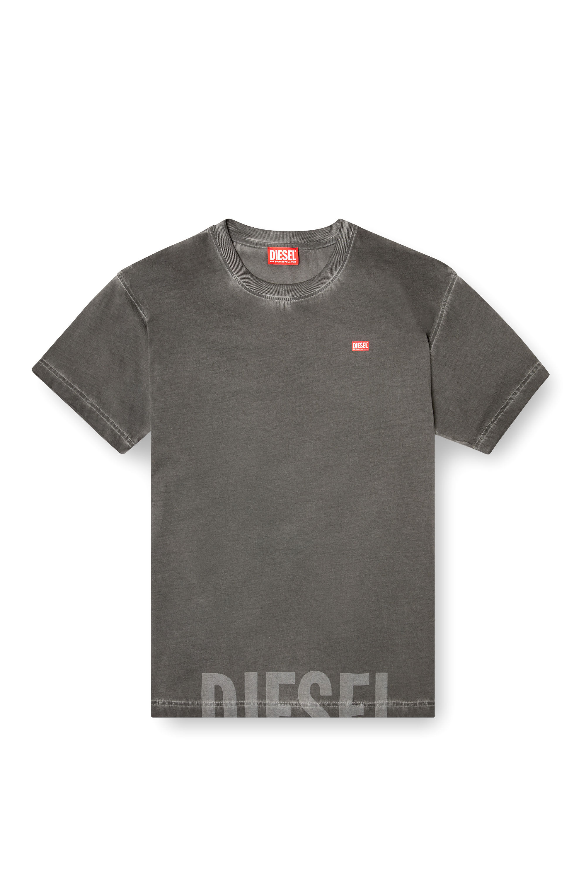 Diesel - T-NORM-T7, Herren T-Shirt aus Baumwolle mit Rundhalsausschnitt und Druck in Grau - 2