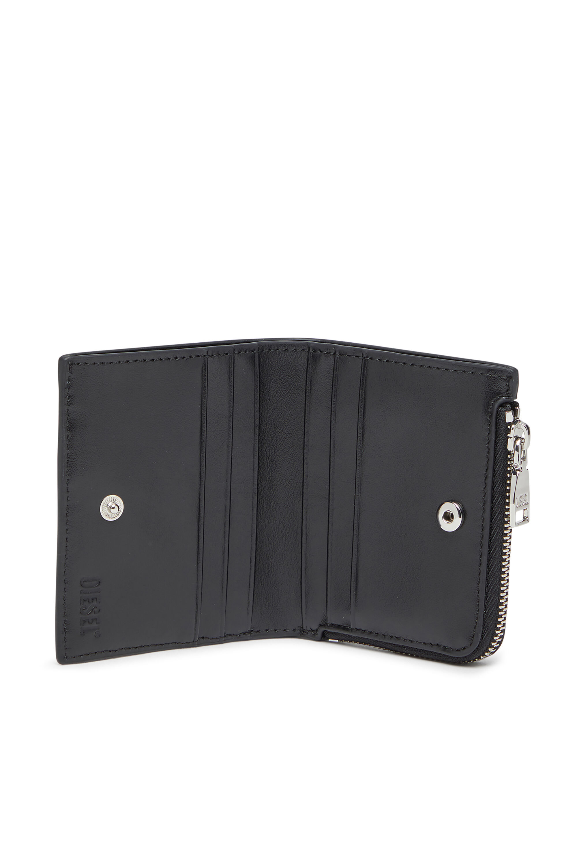 Diesel - PLAY BI FOLD ZIP L, Damen Faltportemonnaie aus glänzendem PU in Schwarz - 3
