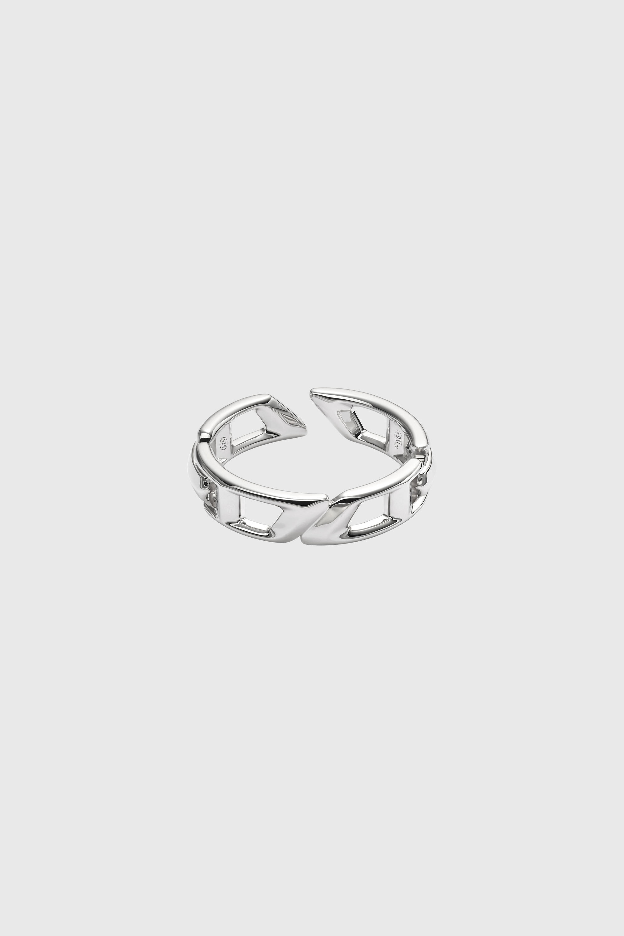 Diesel - DL1349040 STERLING SILVER JEWEL, Unisex D Logo-Bandring aus Sterlingsilber in Silber - 2