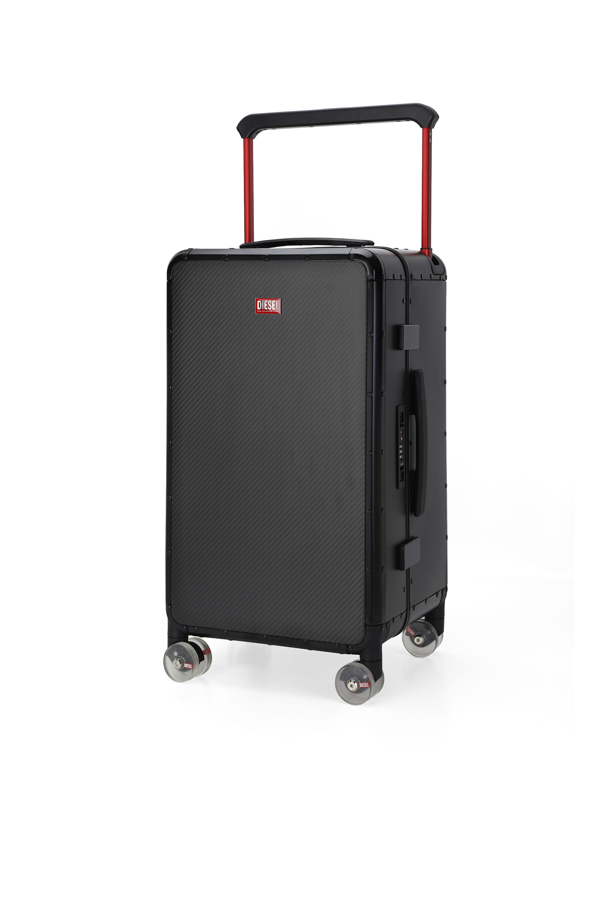 Diesel - DSL CARBON FIBER TROLLEY-BLACK- DSL001, Unisex Koffer aus Kohlefaser Gr&ouml;&szlig;e M in Schwarz - 5