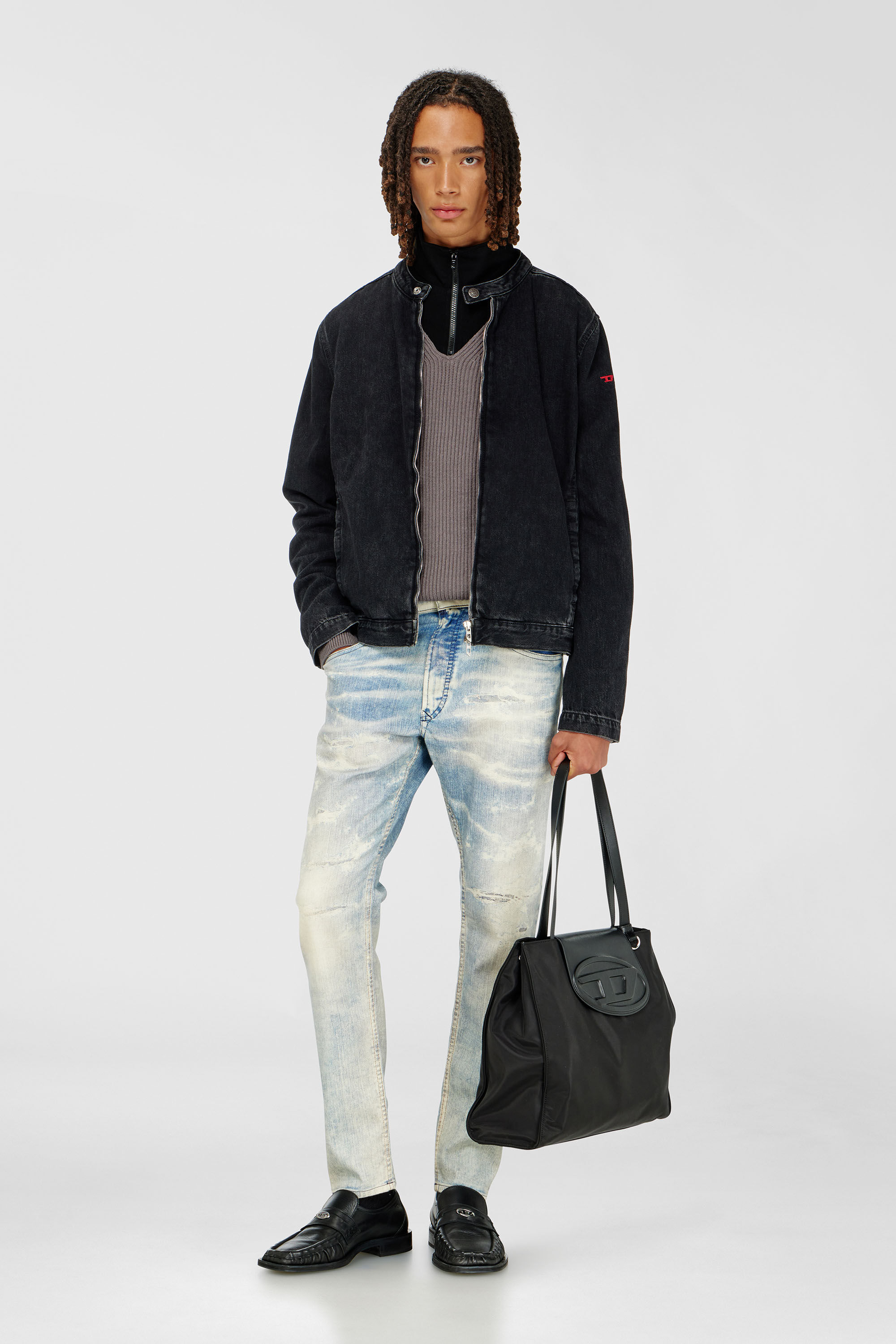 Diesel - 1DR TOTE E/W, Unisex 1DR - Einkaufstasche aus nylon mit lederklappe in Schwarz - 1