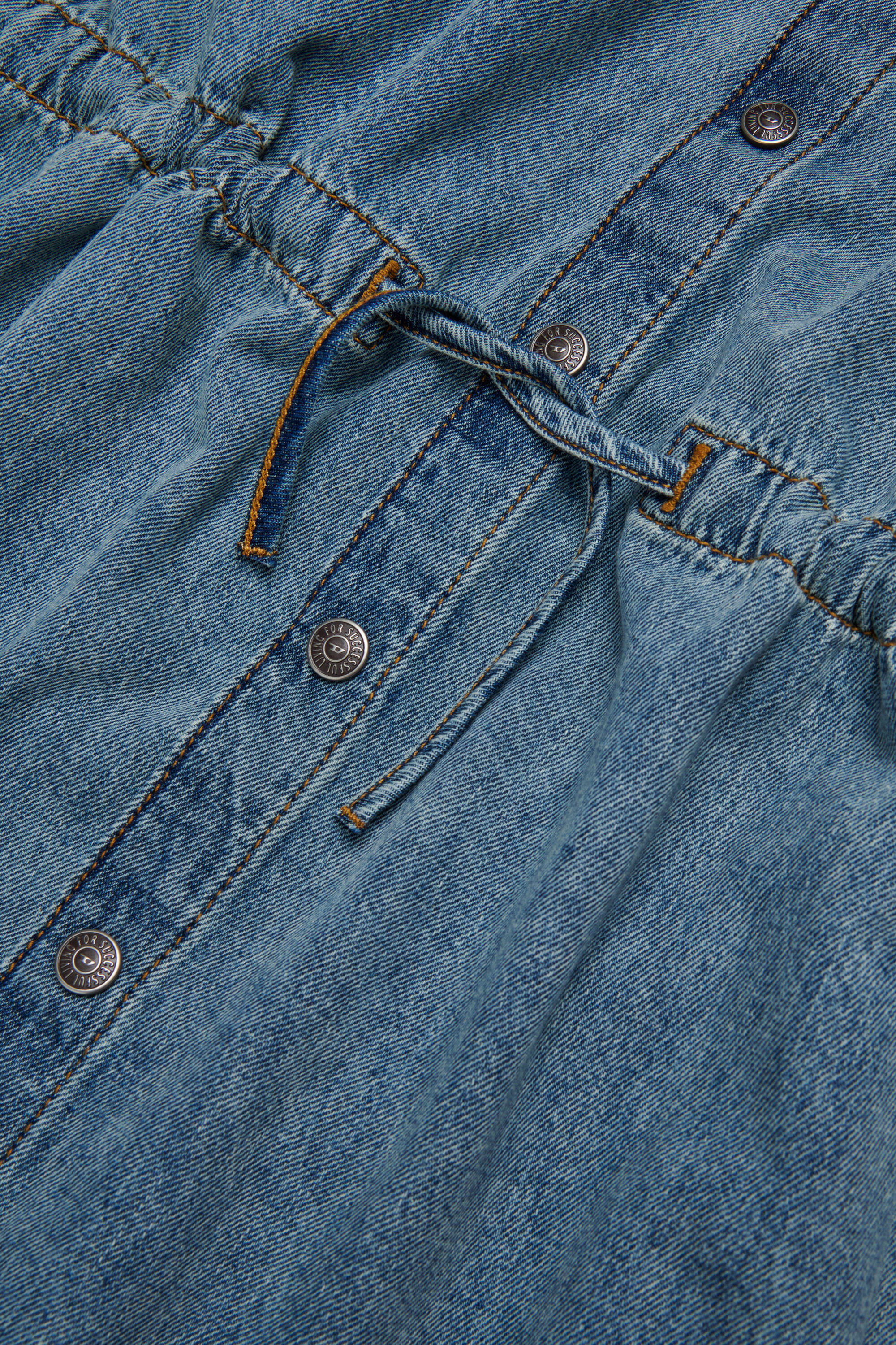 Diesel - DREAMY, Damen Kleid aus Denim mit Kordelzug in Hellblau - 4