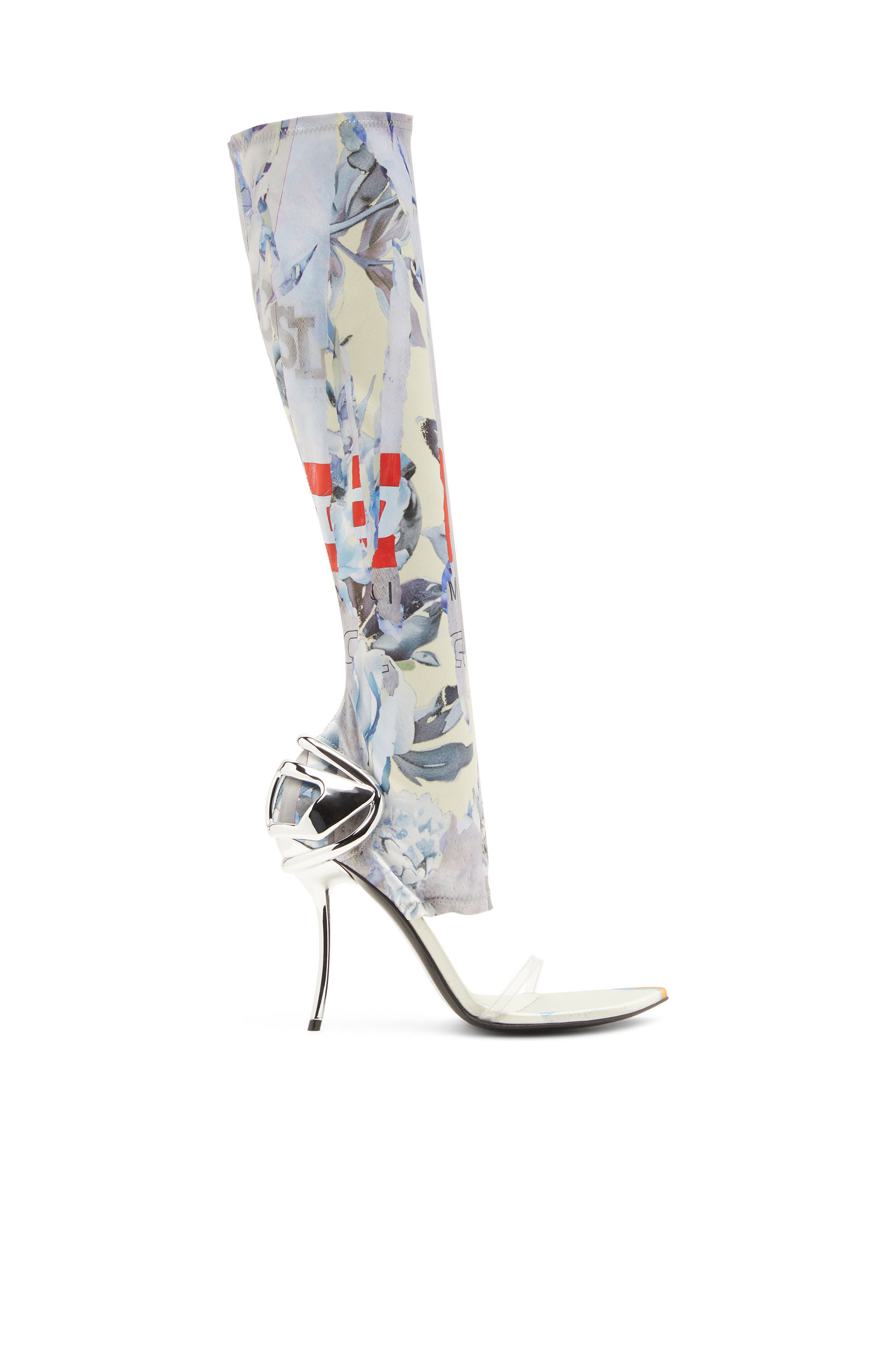 Diesel - D-TEN&HALF SDL KB, Damen Hybridsandalen mit Grafik-Print in Weiss/Blau - 1