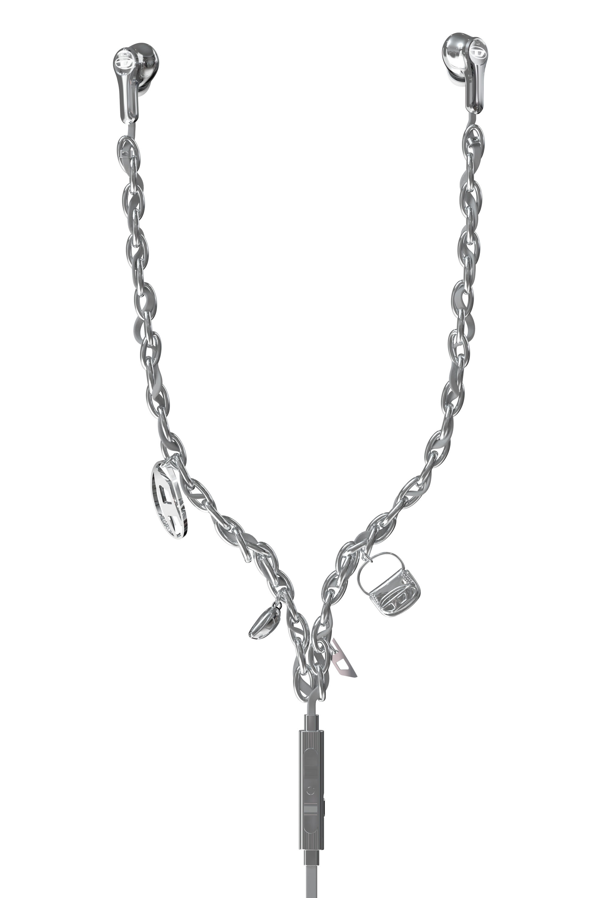 DIESELチェーンデザイン有線イヤホン Women's Wired Earbuds and charms | Silver | Diesel