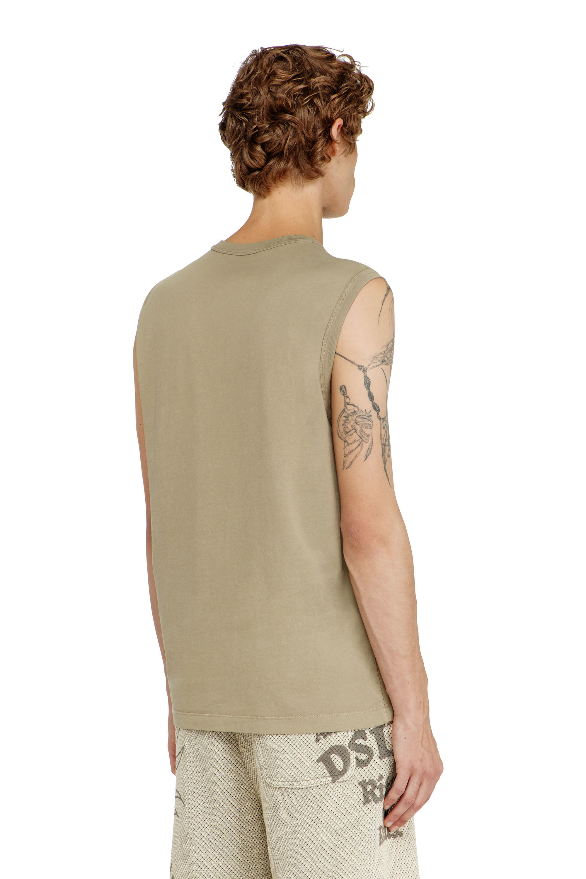 Diesel - T-BISCO-IOD, Herren Baumwoll-Tanktop mit ovalem D-Logo in Metallic-Optik in null - 4