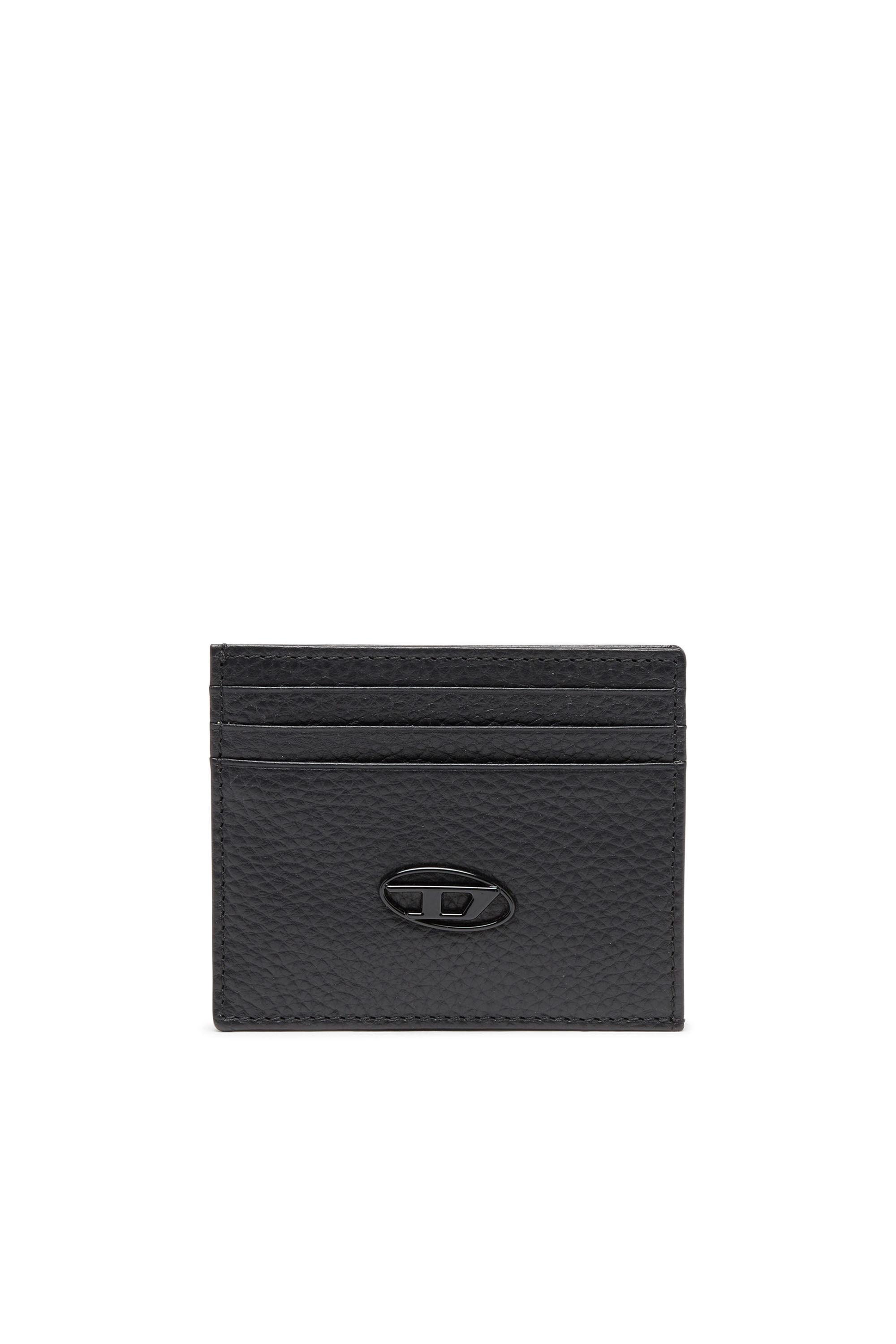 Diesel - CARD CASE, Herren Kartenetui aus genarbtem Leder in Schwarz - Image 1
