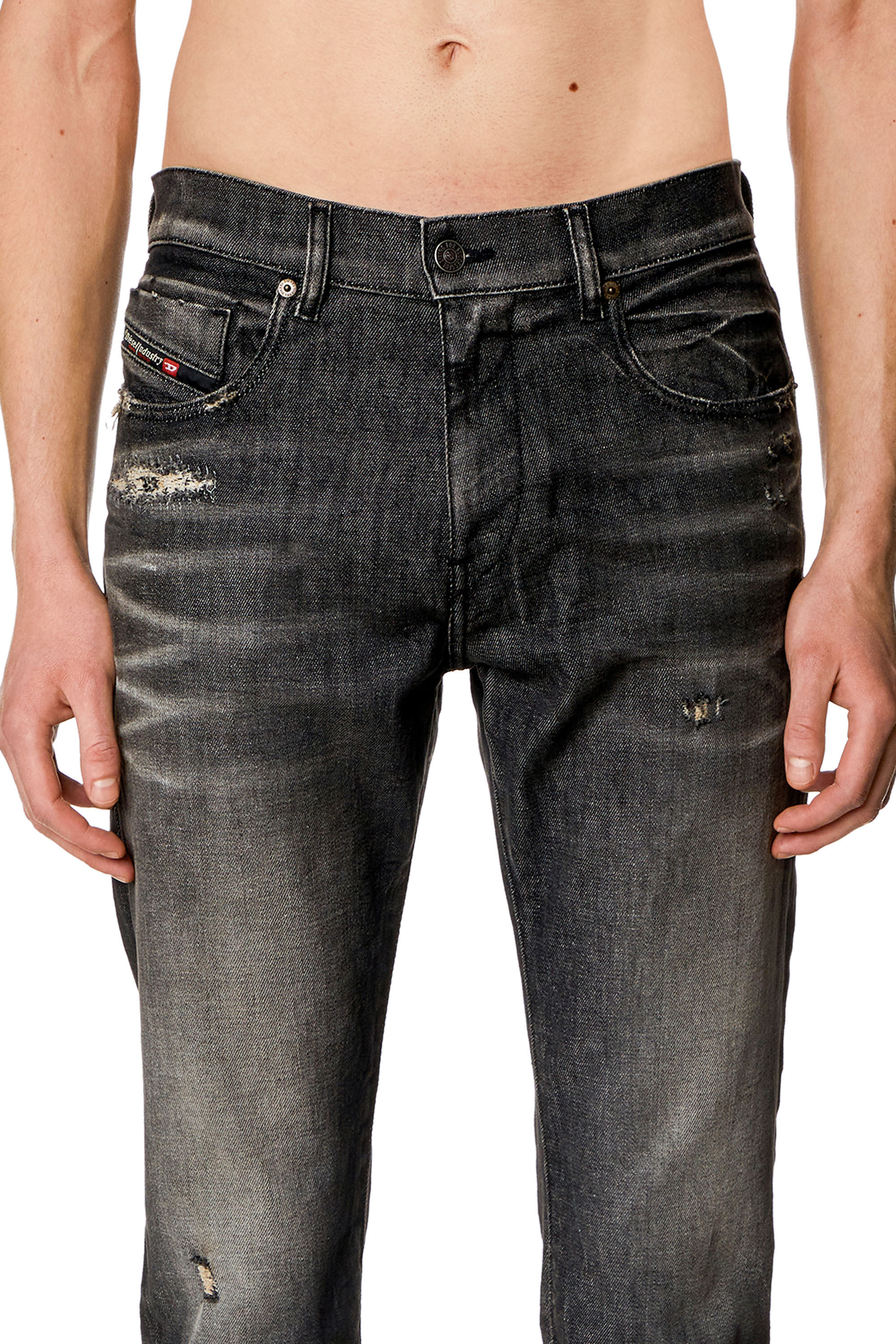Diesel - Slim Jeans 2019 D-Strukt 09H51, Schwarz/Dunkelgrau - Image 5