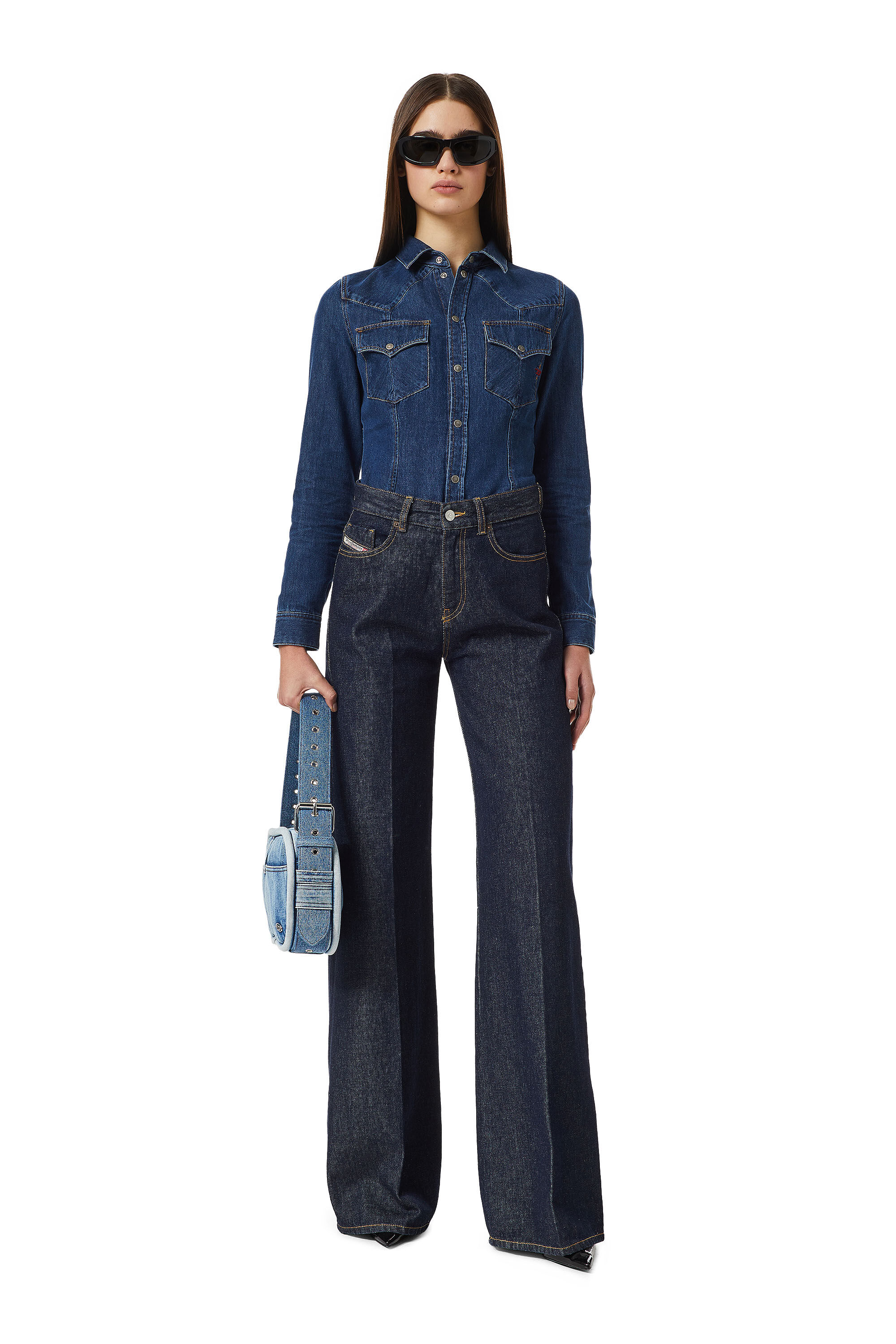 Diesel - 1978 Z9C02 Bootcut and Flare Jeans, Dunkelblau - Image 1